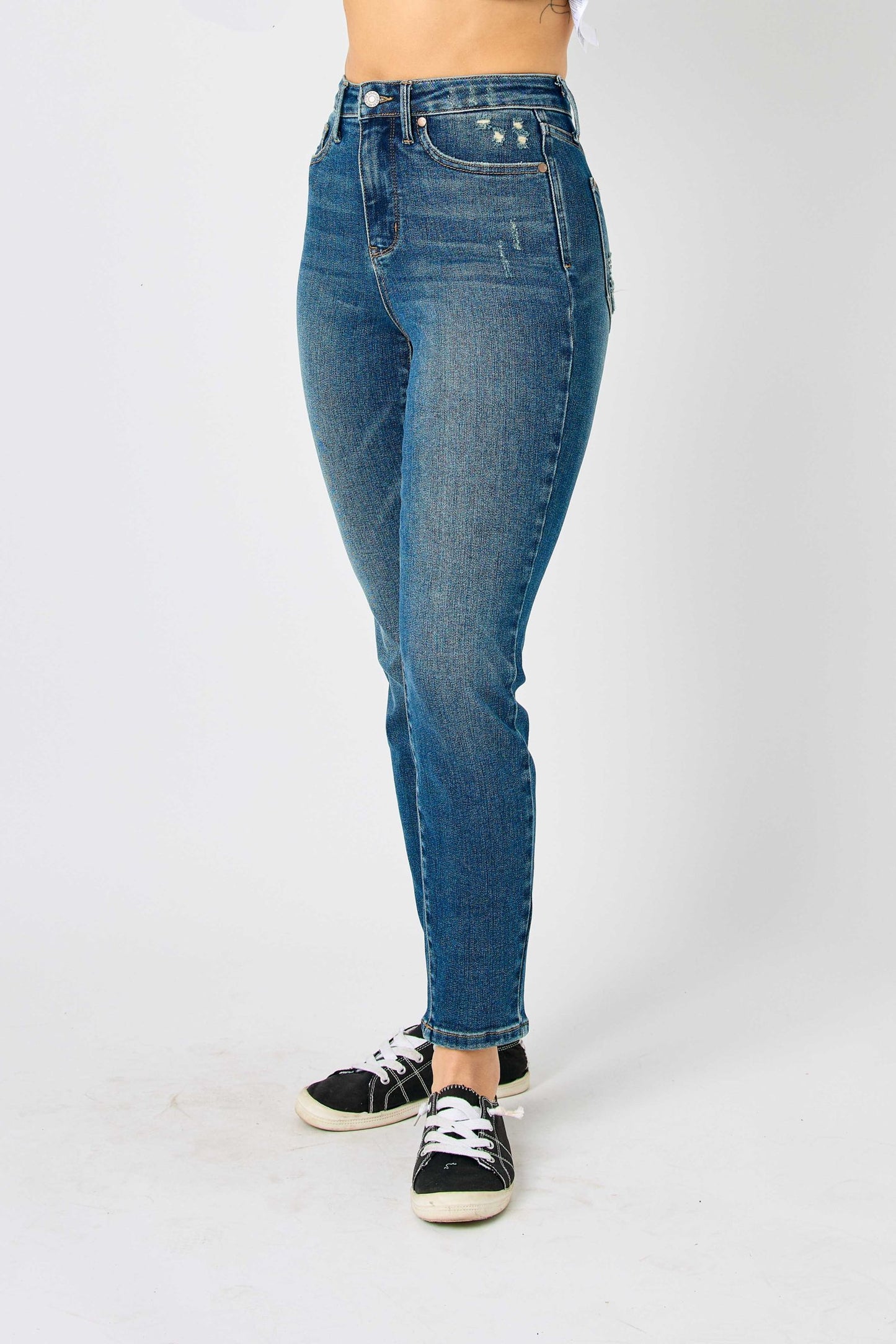 JUDY BLUE Tummy Control Vintage Wash Slim Fit Jeans