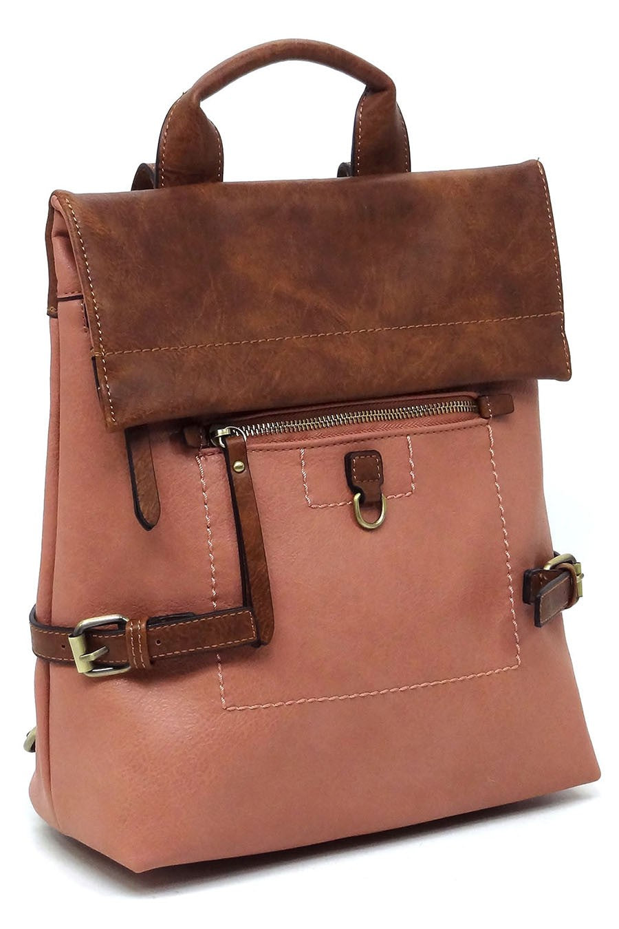 Colorblock Flap Backpack