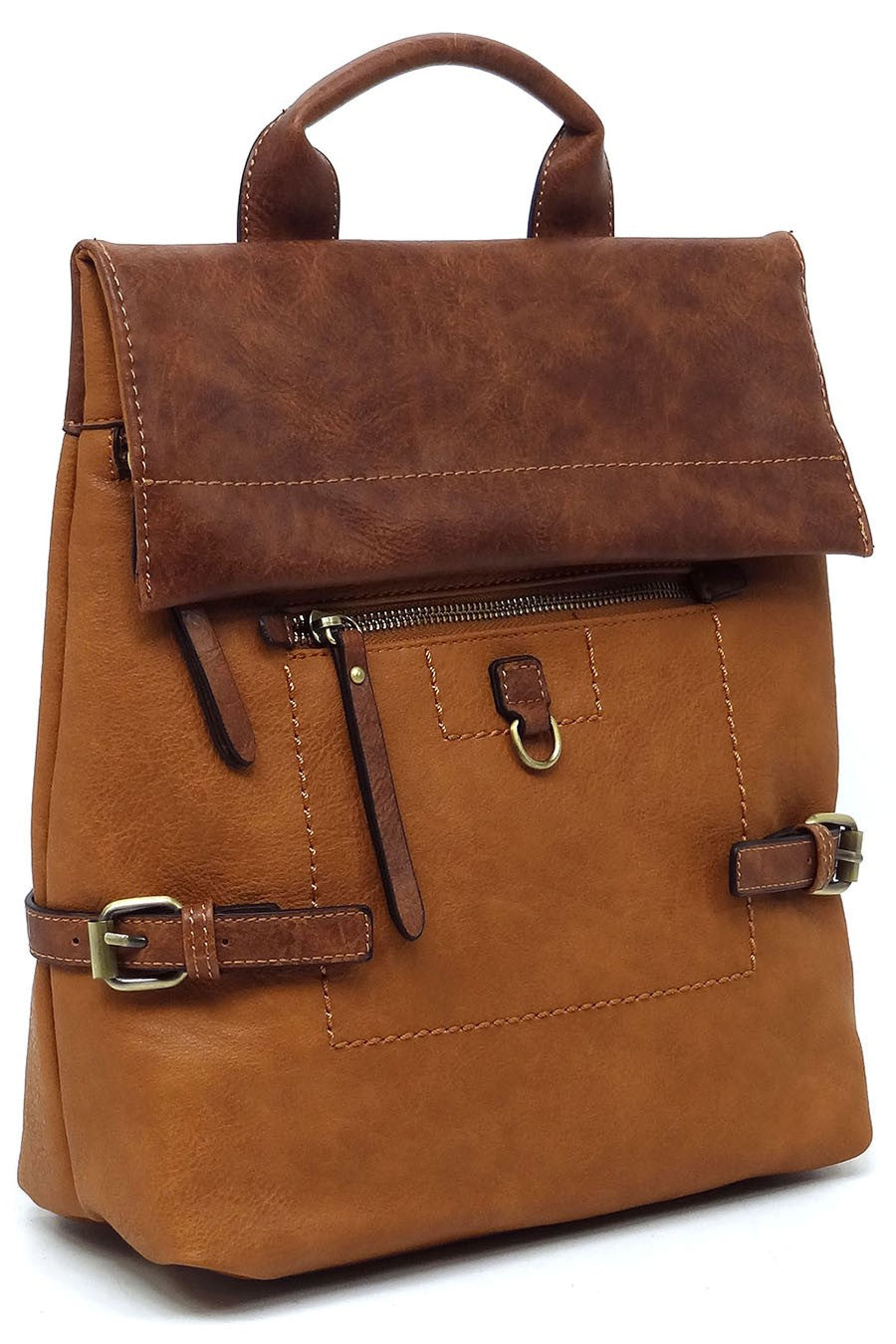 Colorblock Flap Backpack