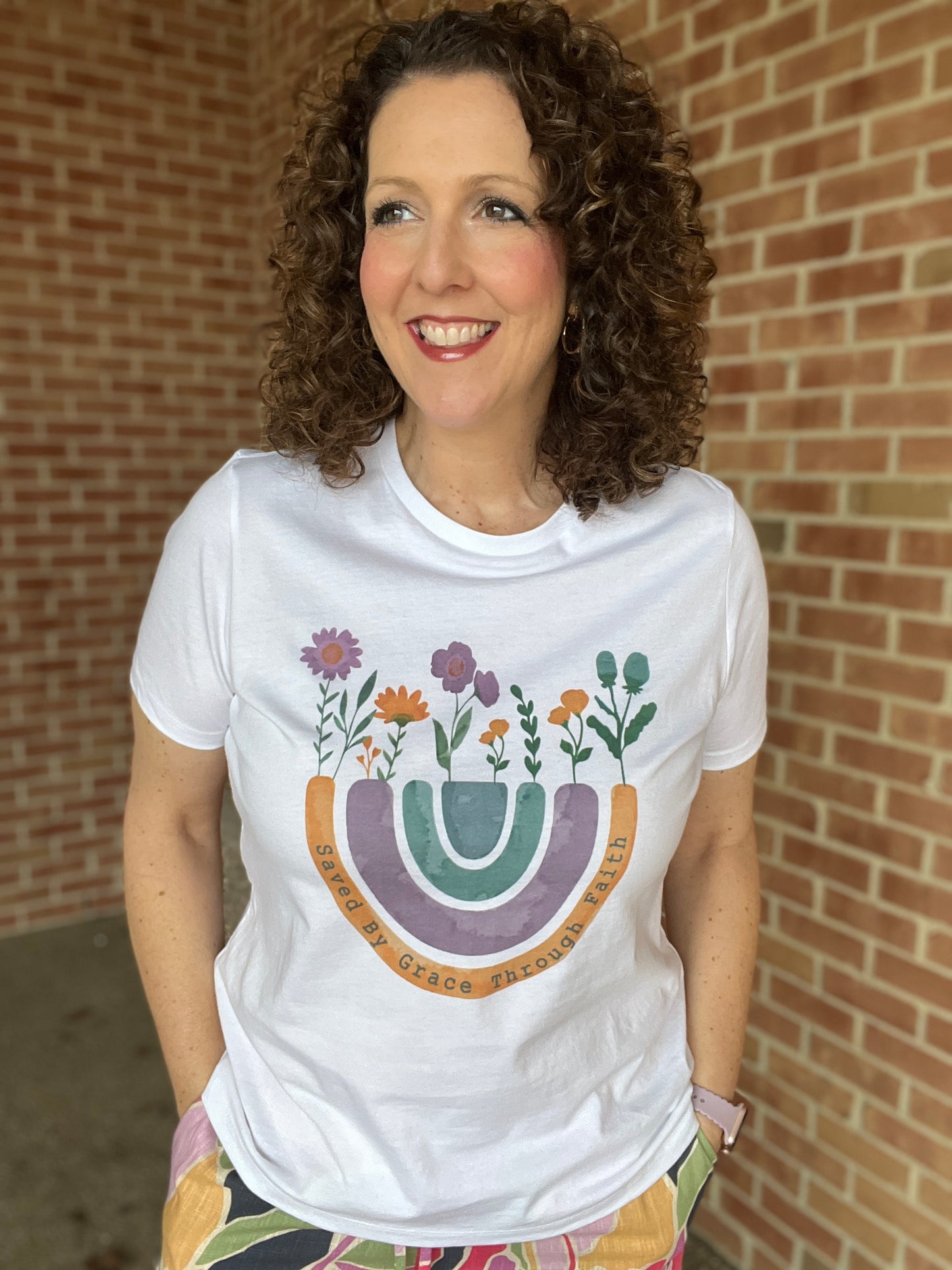 FLORAL SAVED BY GRACE Graphic Tee