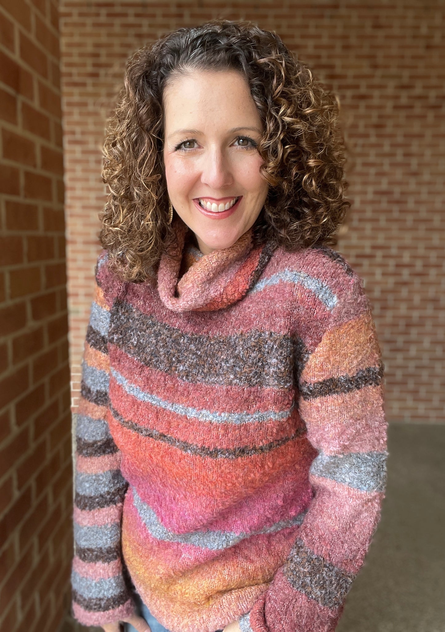 Multi Stripe Turtleneck Sweater