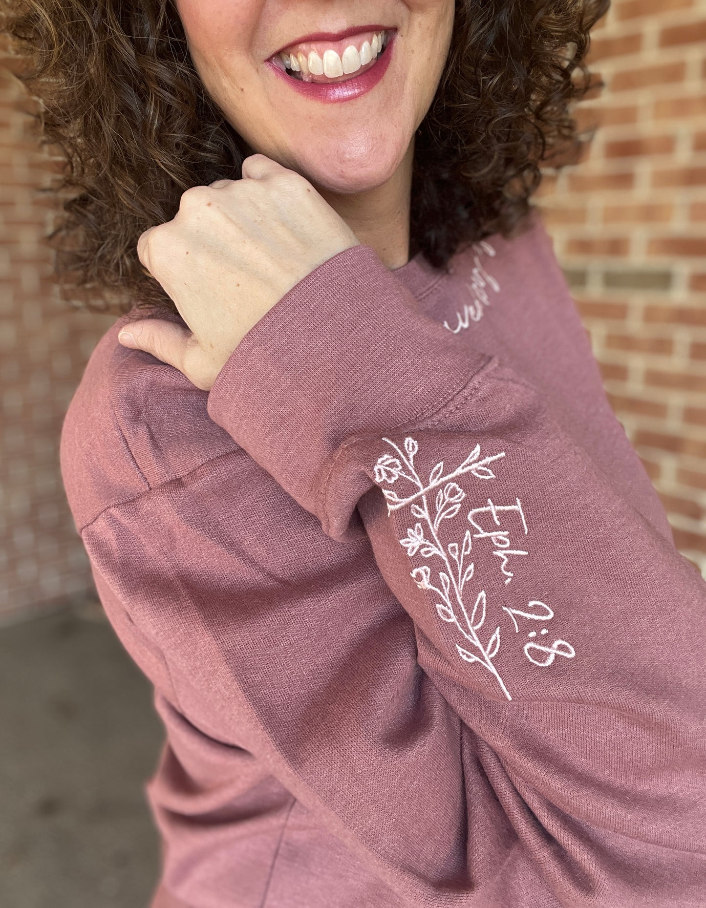 SAVED BY GRACE Embroidered Crewneck