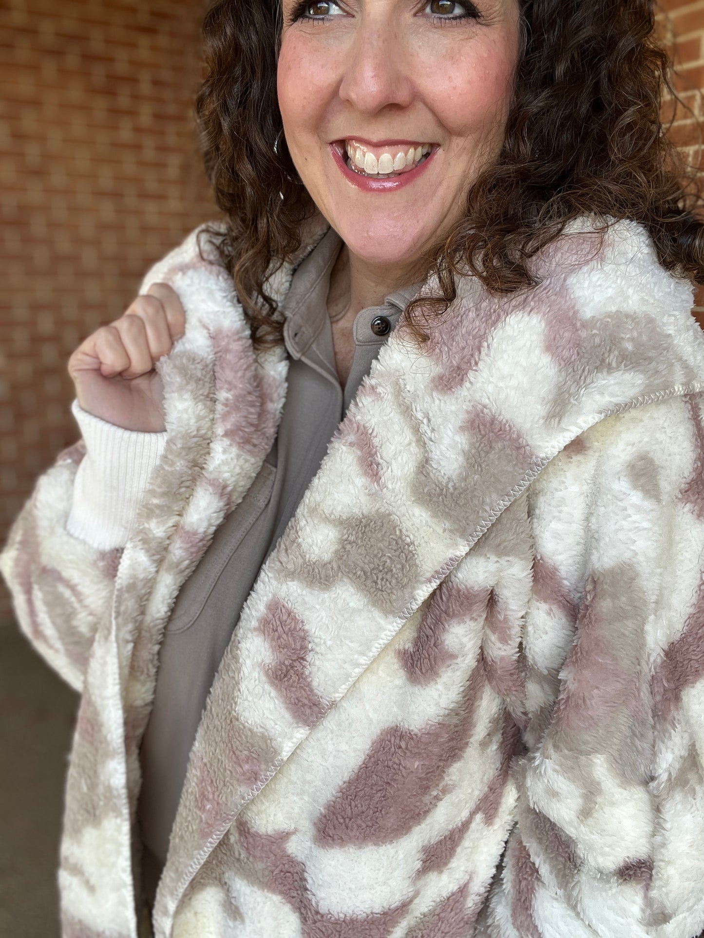 Fuzzy Open Camo Jacket