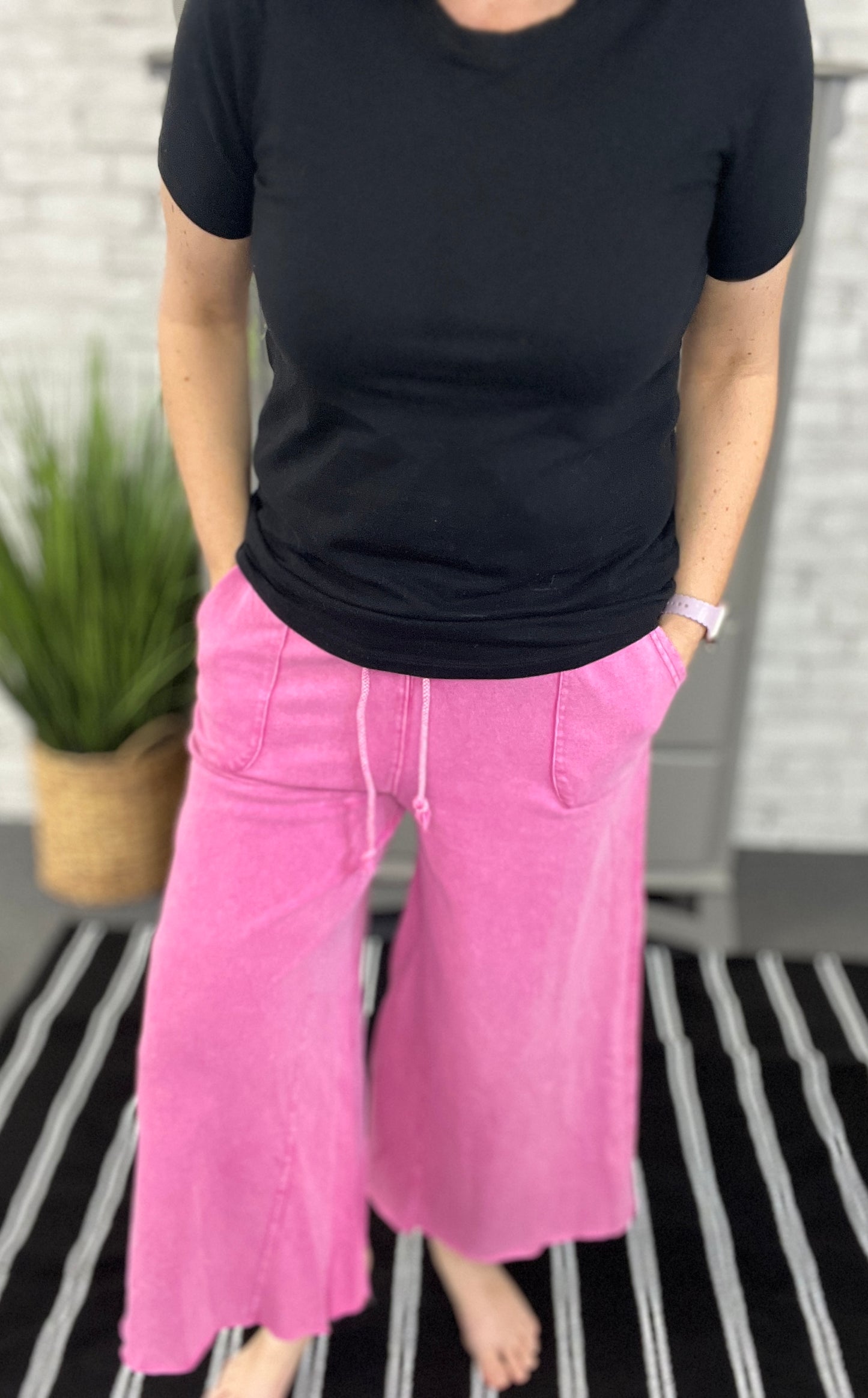 Wide Leg French Terry Pants