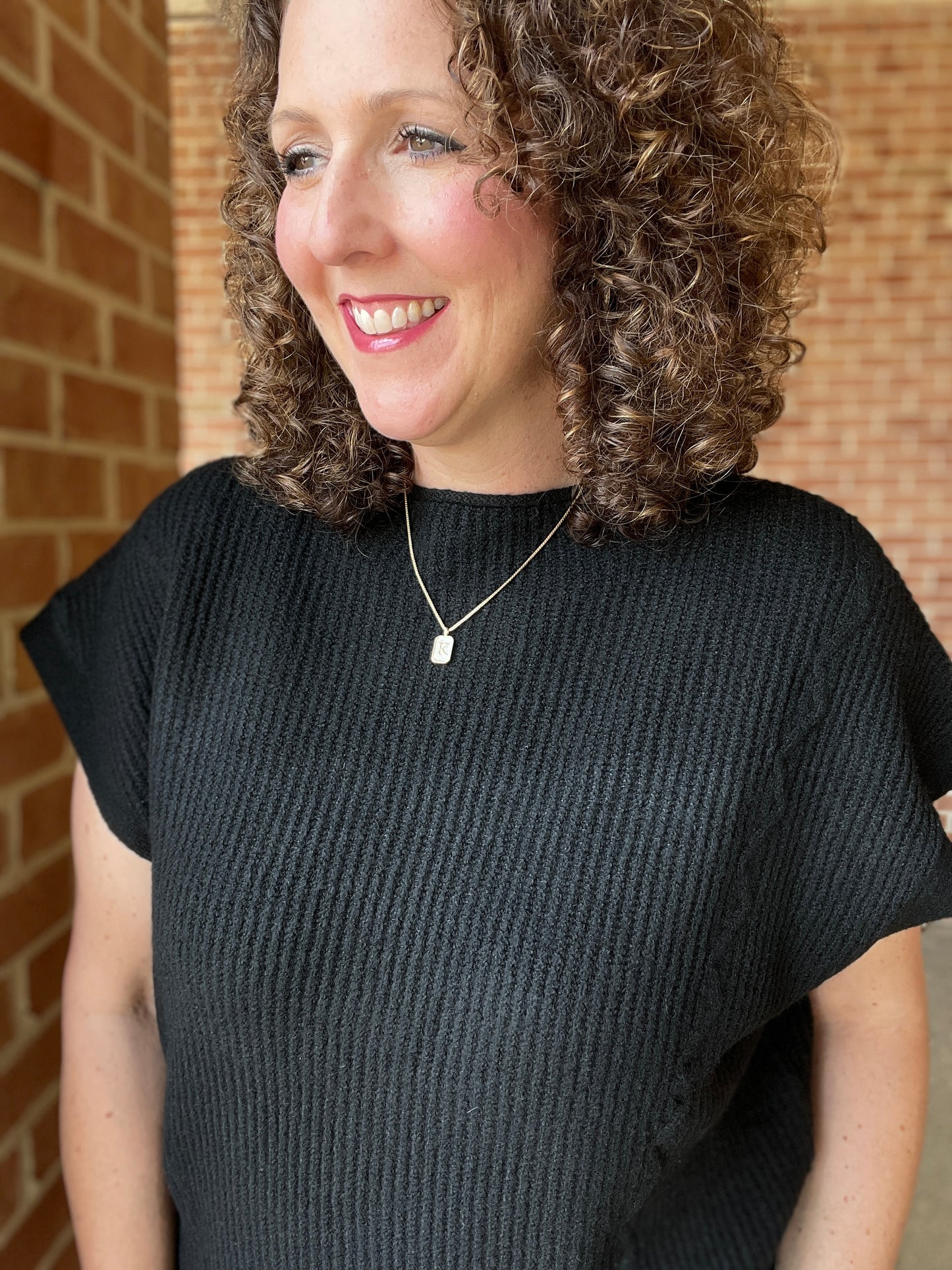 Ribbed Short Sleeve Sweater