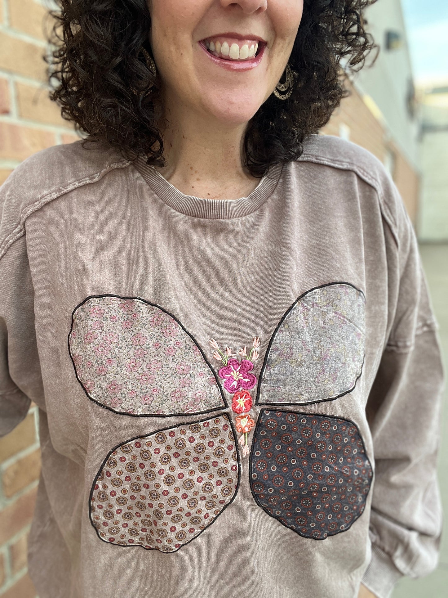 Patched Butterfly Pullover