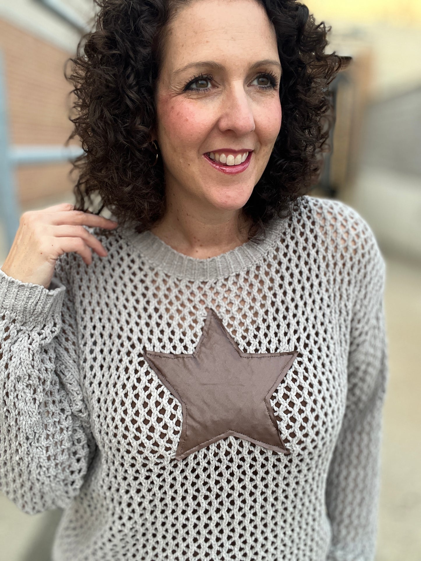 Mesh Sweater with Star