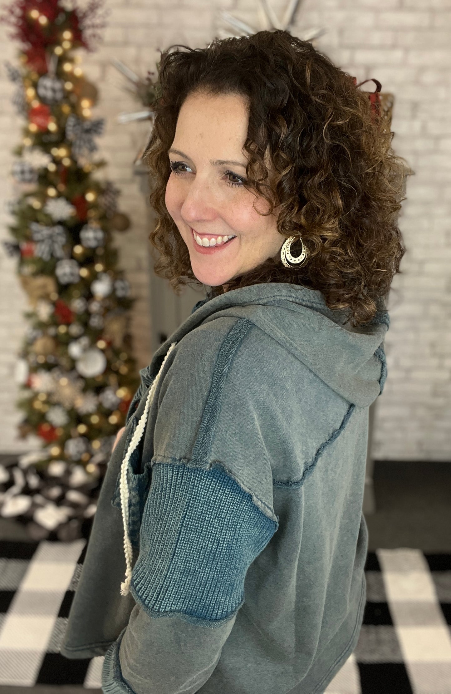 Cozy Mixed Knit Hoodie