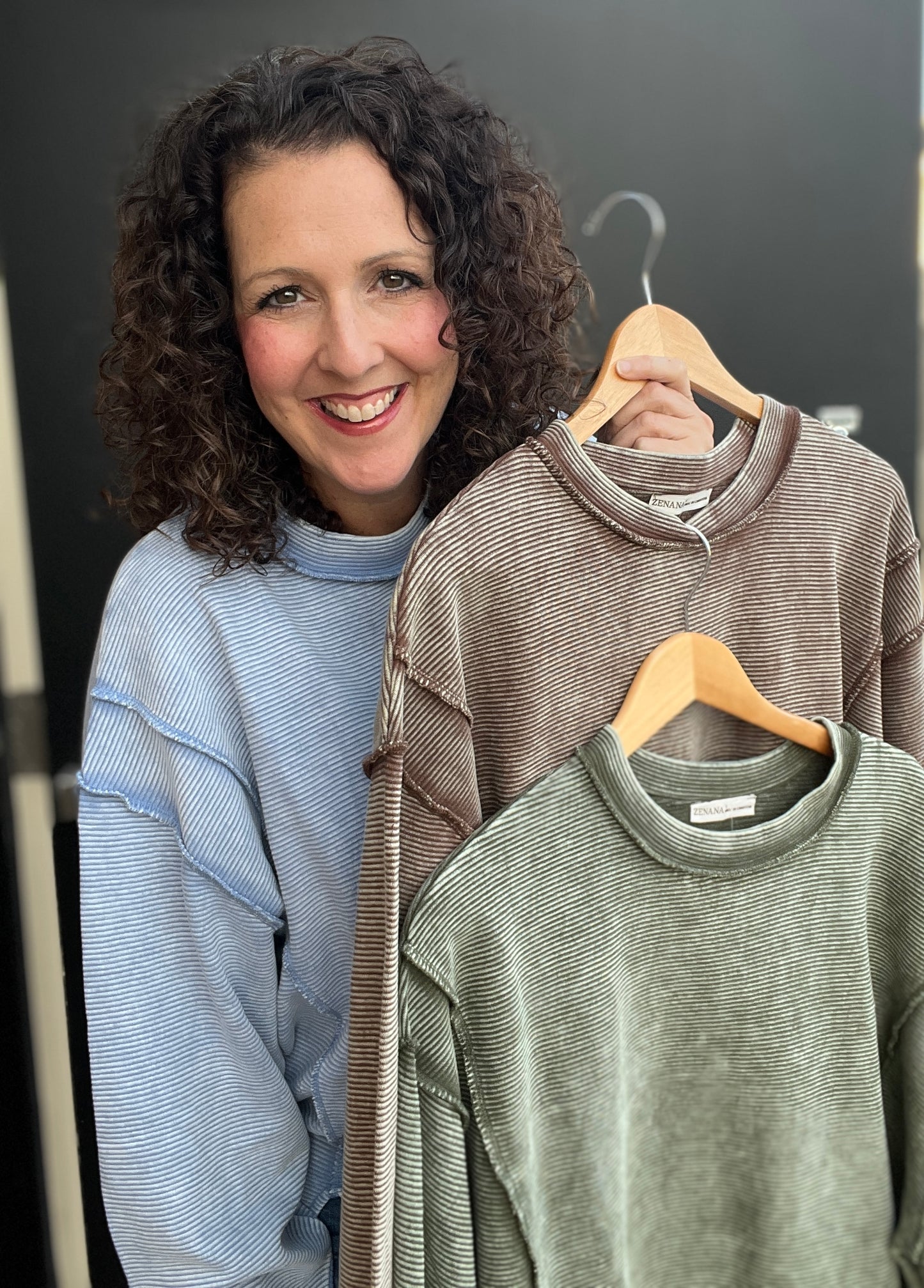 Acid Washed Ribbed Pullover