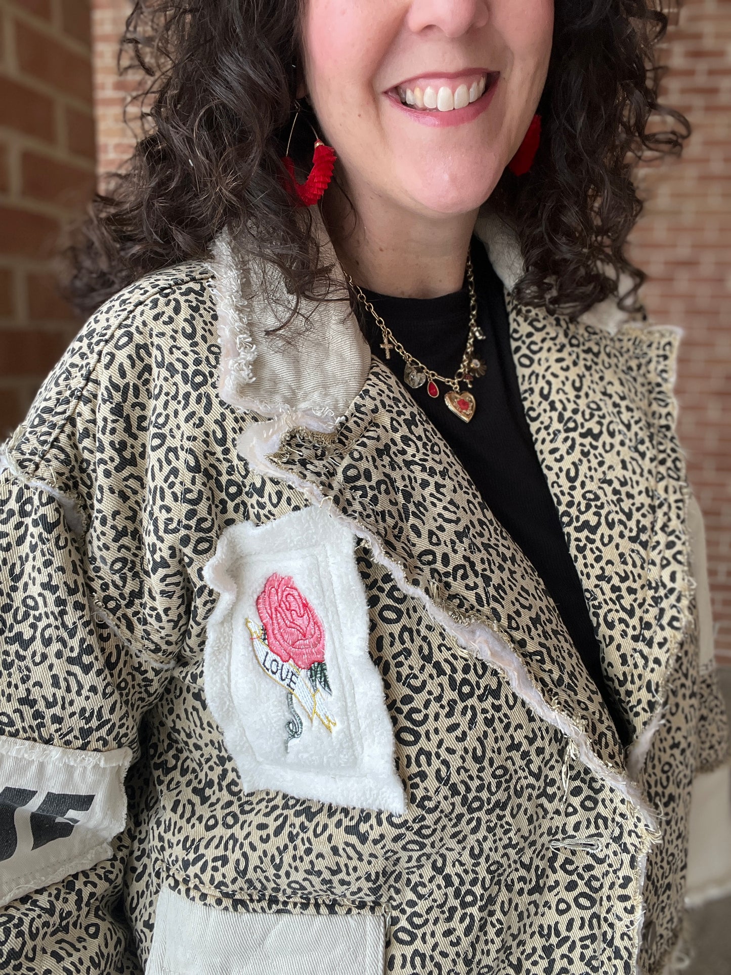 Leopard LOVE Blazer-Style Jacket