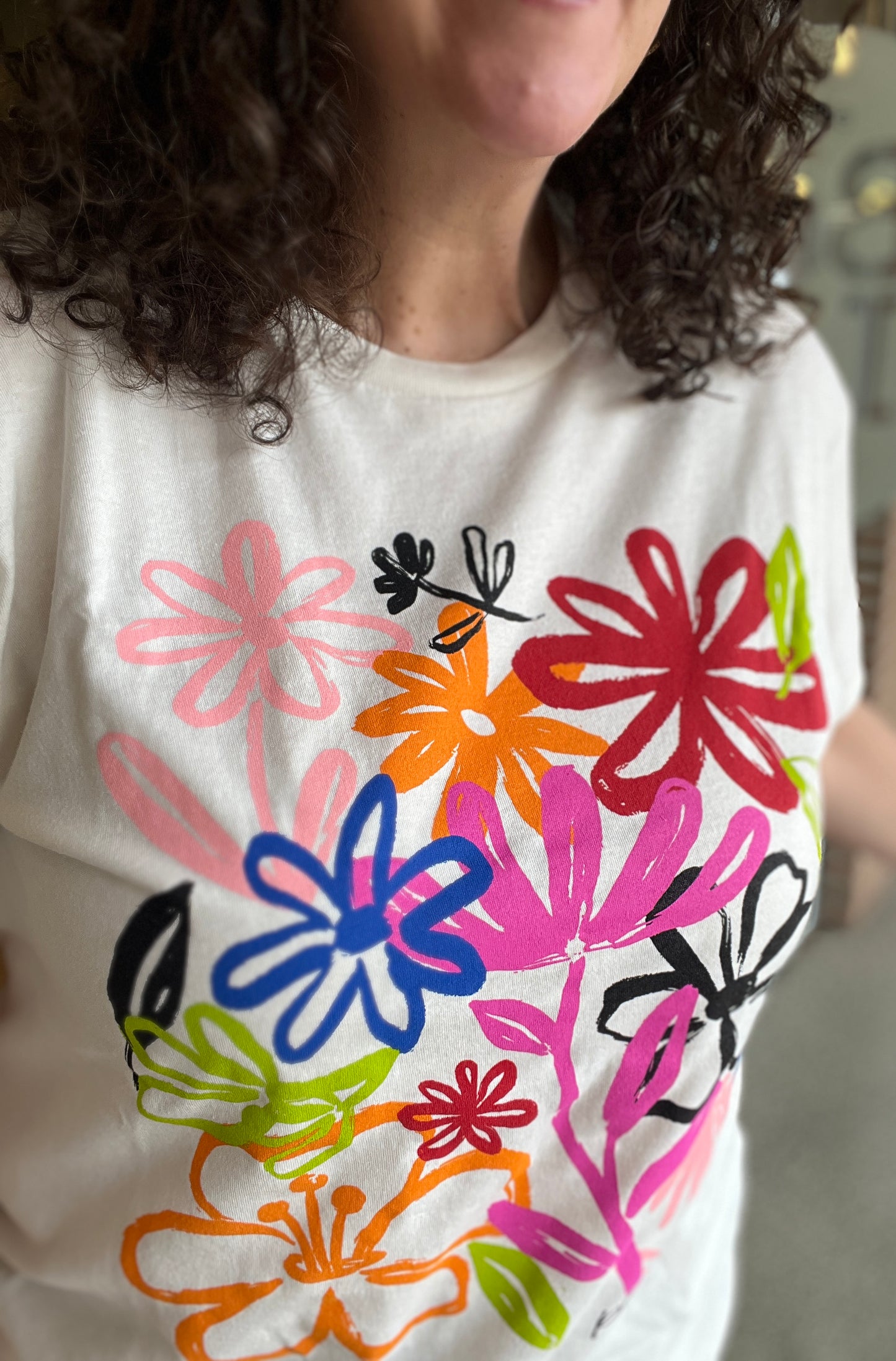 MULTI COLOR FLOWER Graphic Tee