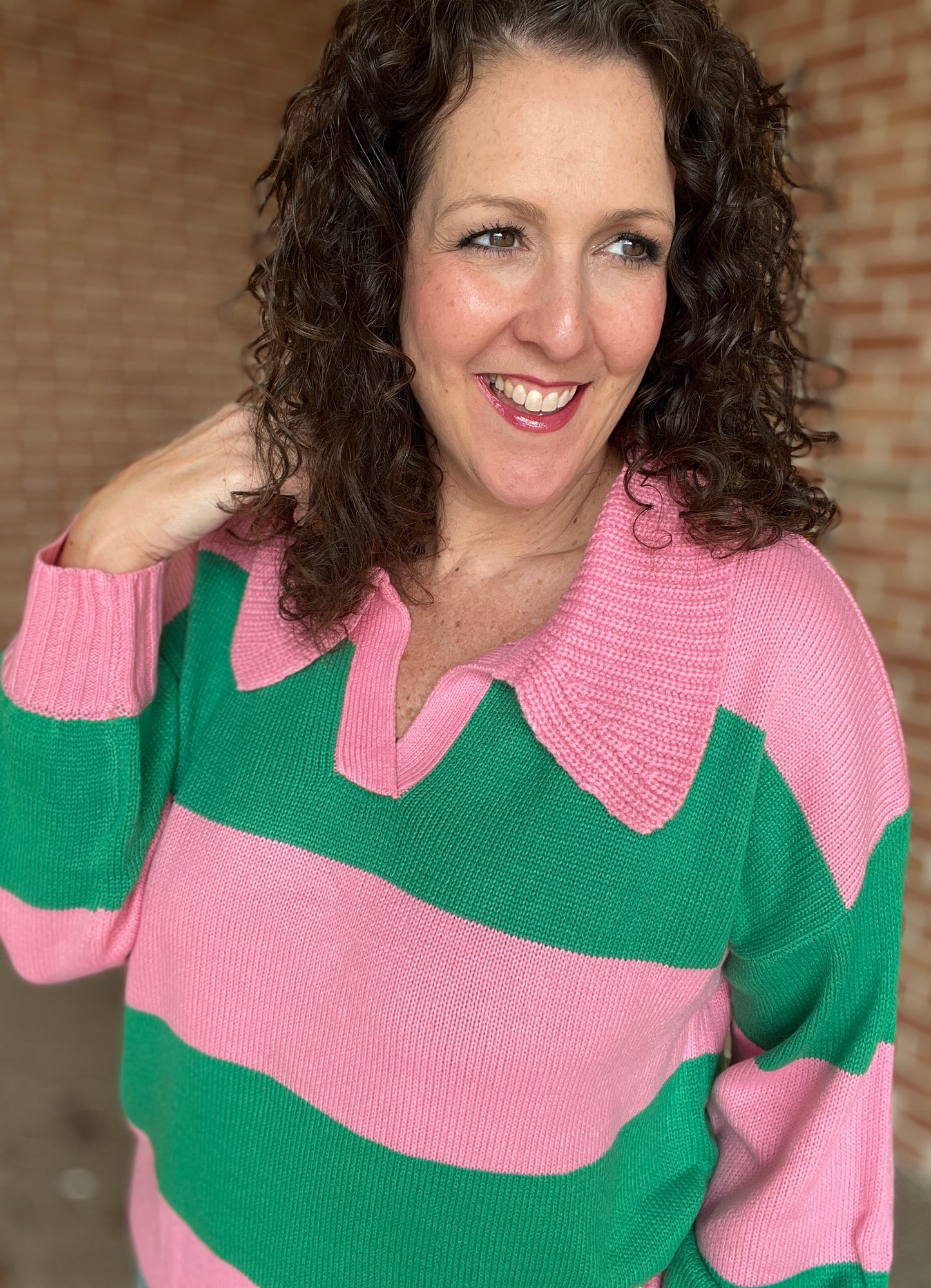 Collared Spring Stripe Sweater