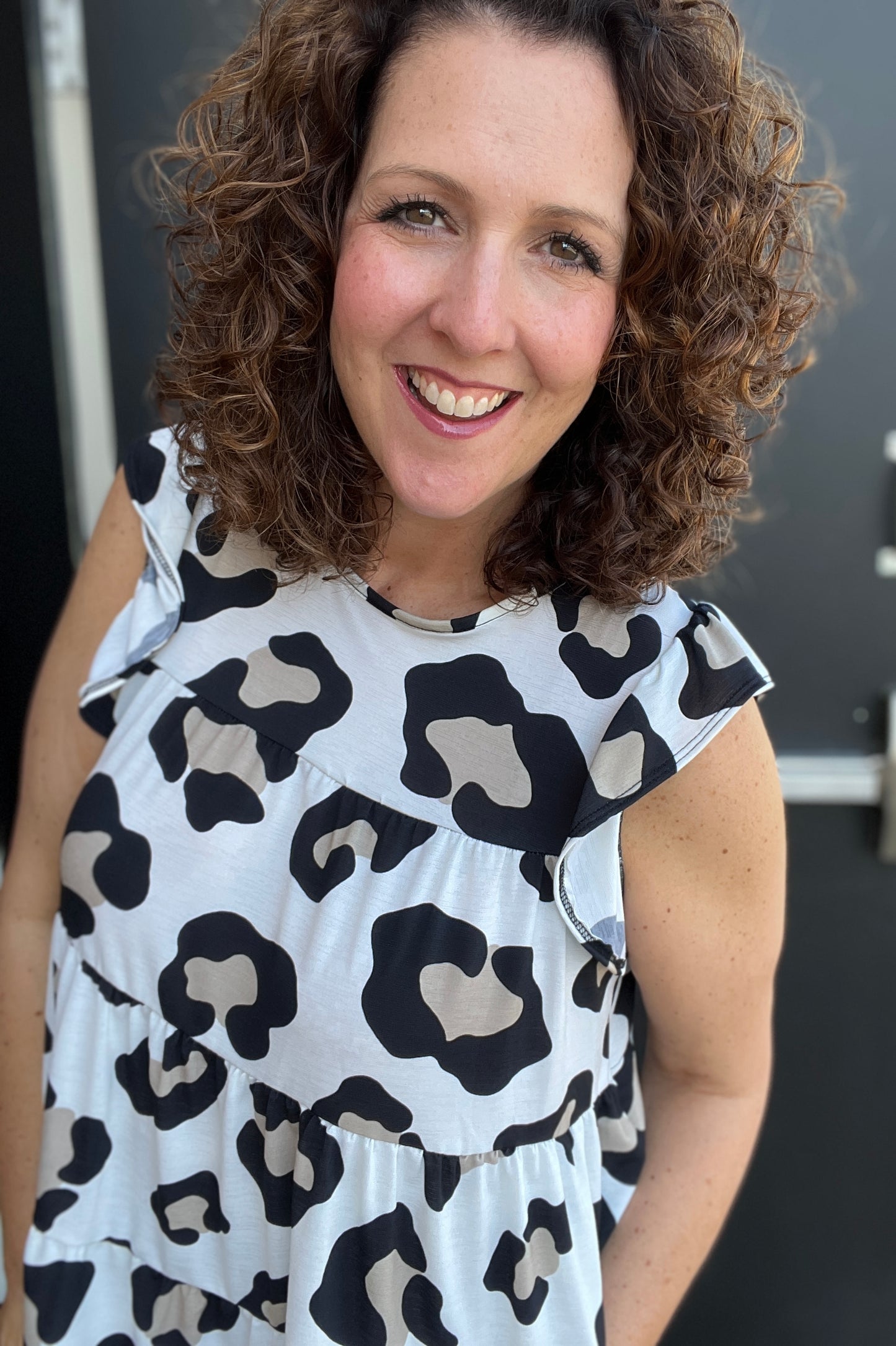 Slinky Tiered Animal Print Top