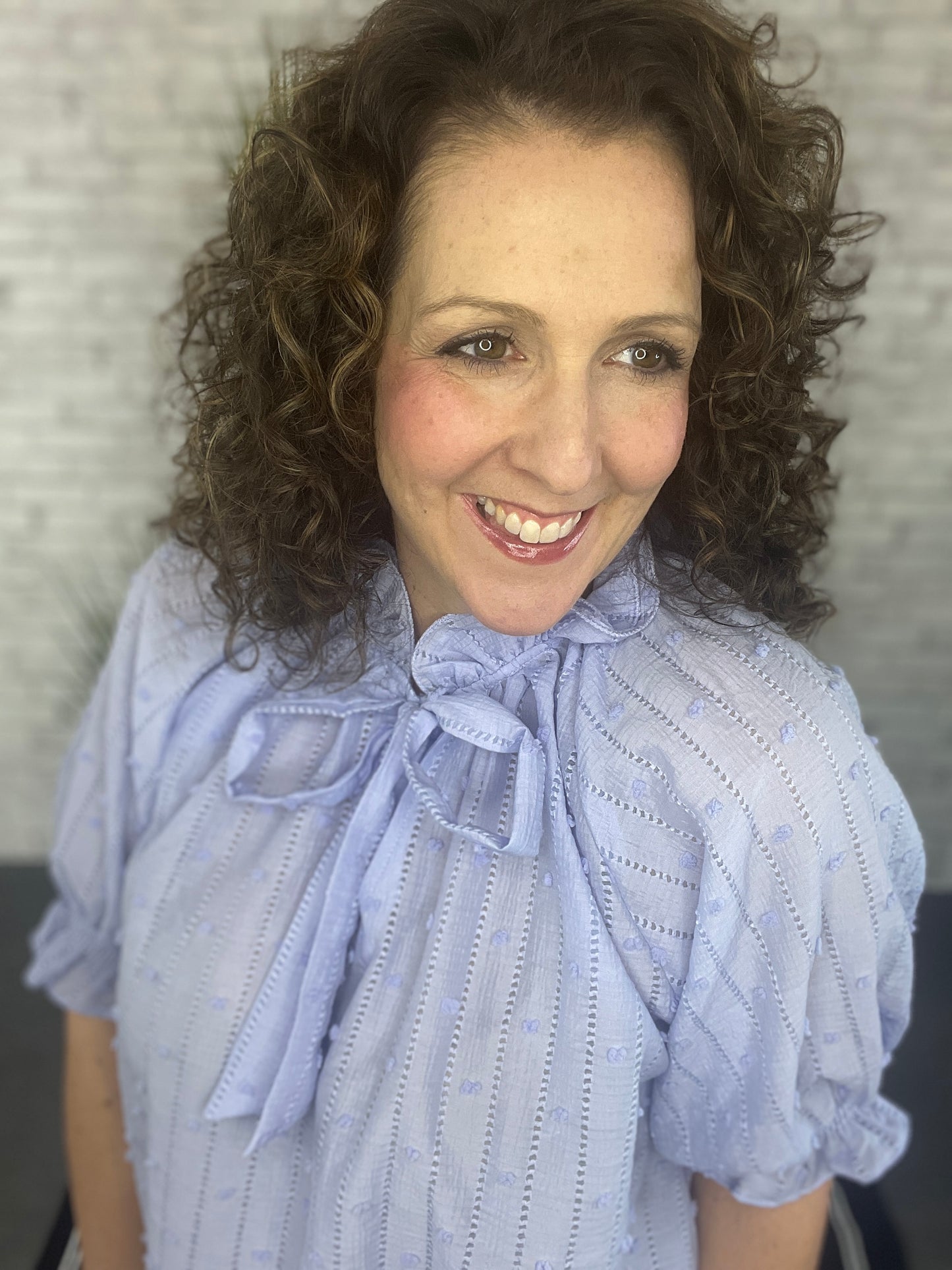 Swiss Dot Top with Bow