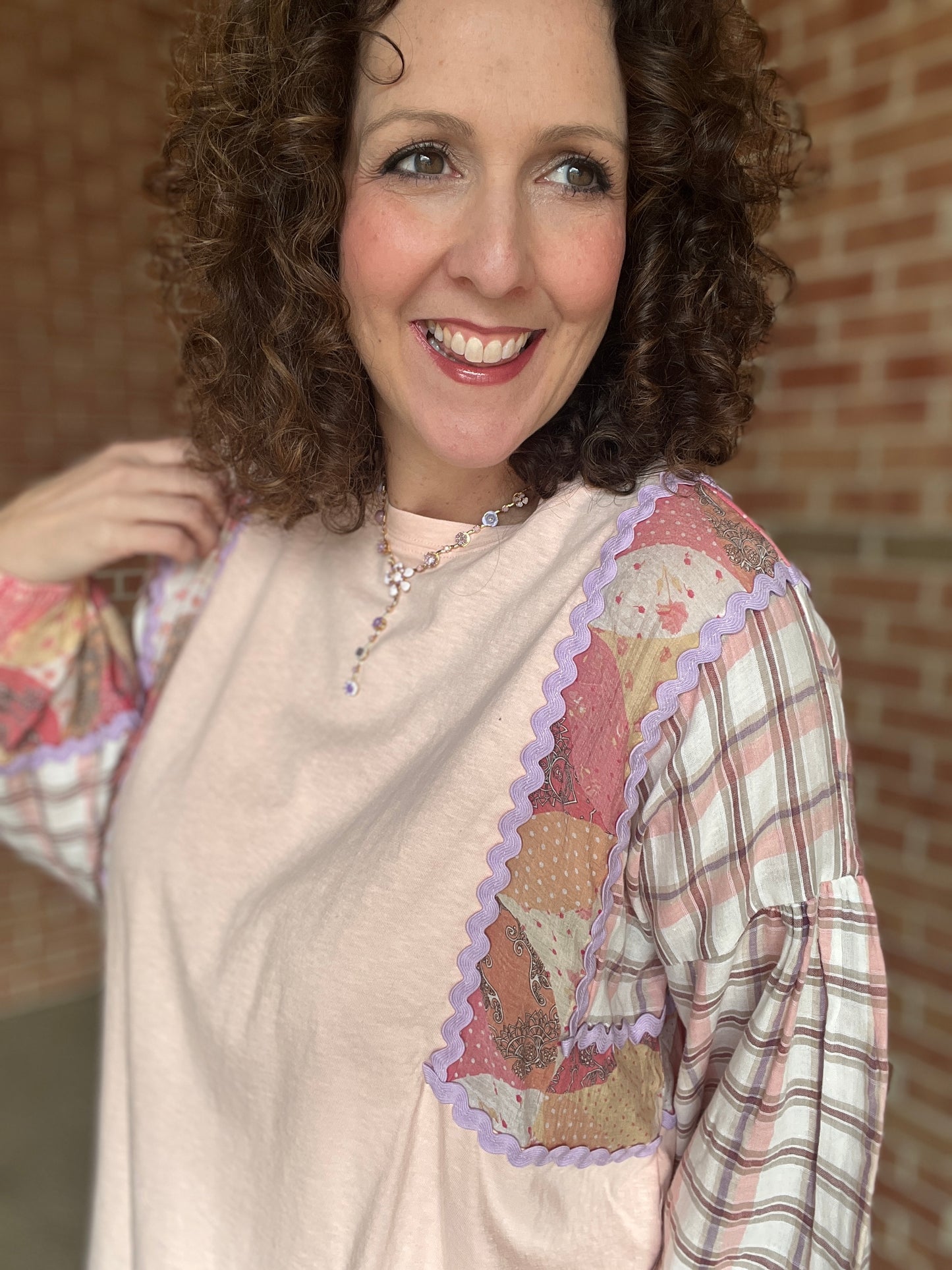 Plaid and Ric Rac Top
