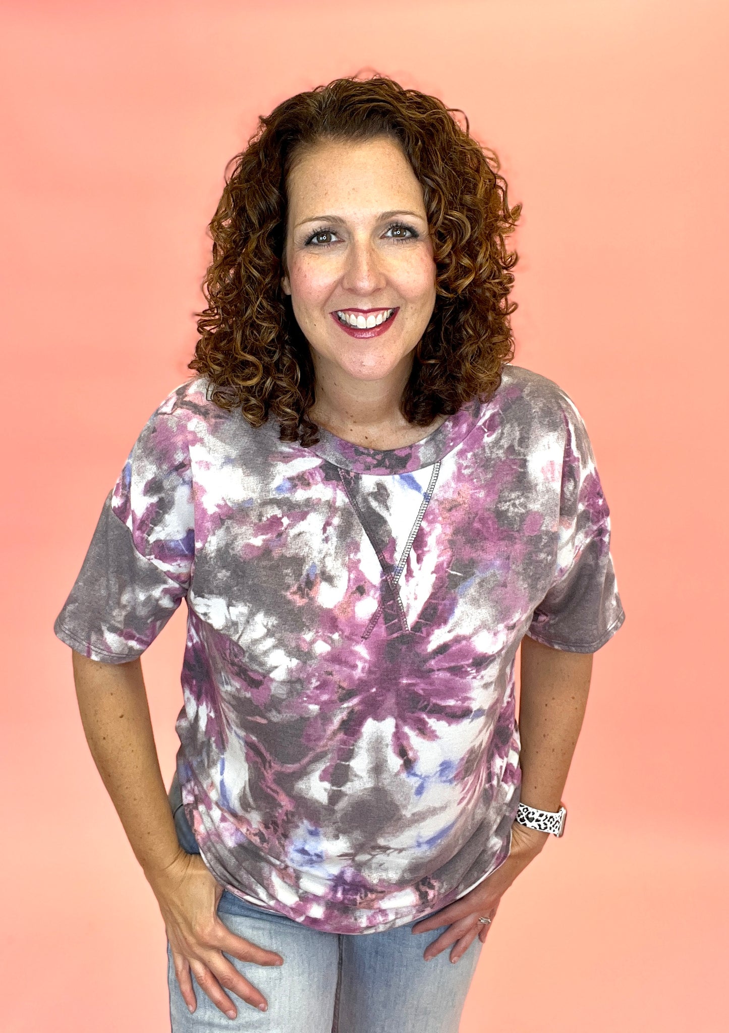 Angle Tie Dye French Terry Top