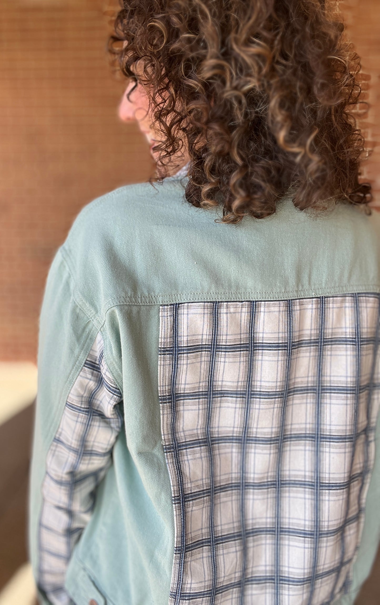 Patched & Plaid Cotton Twill Jacket