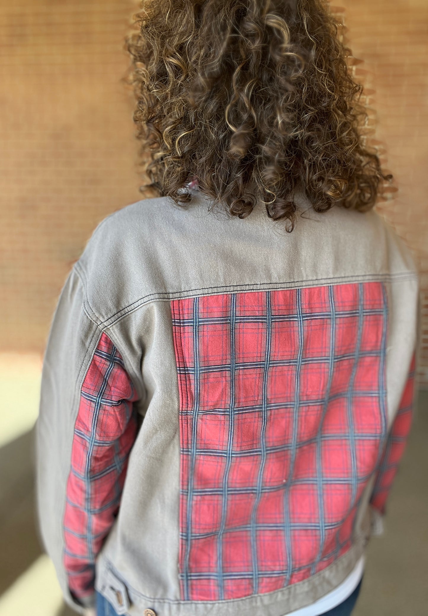 Patched & Plaid Cotton Twill Jacket