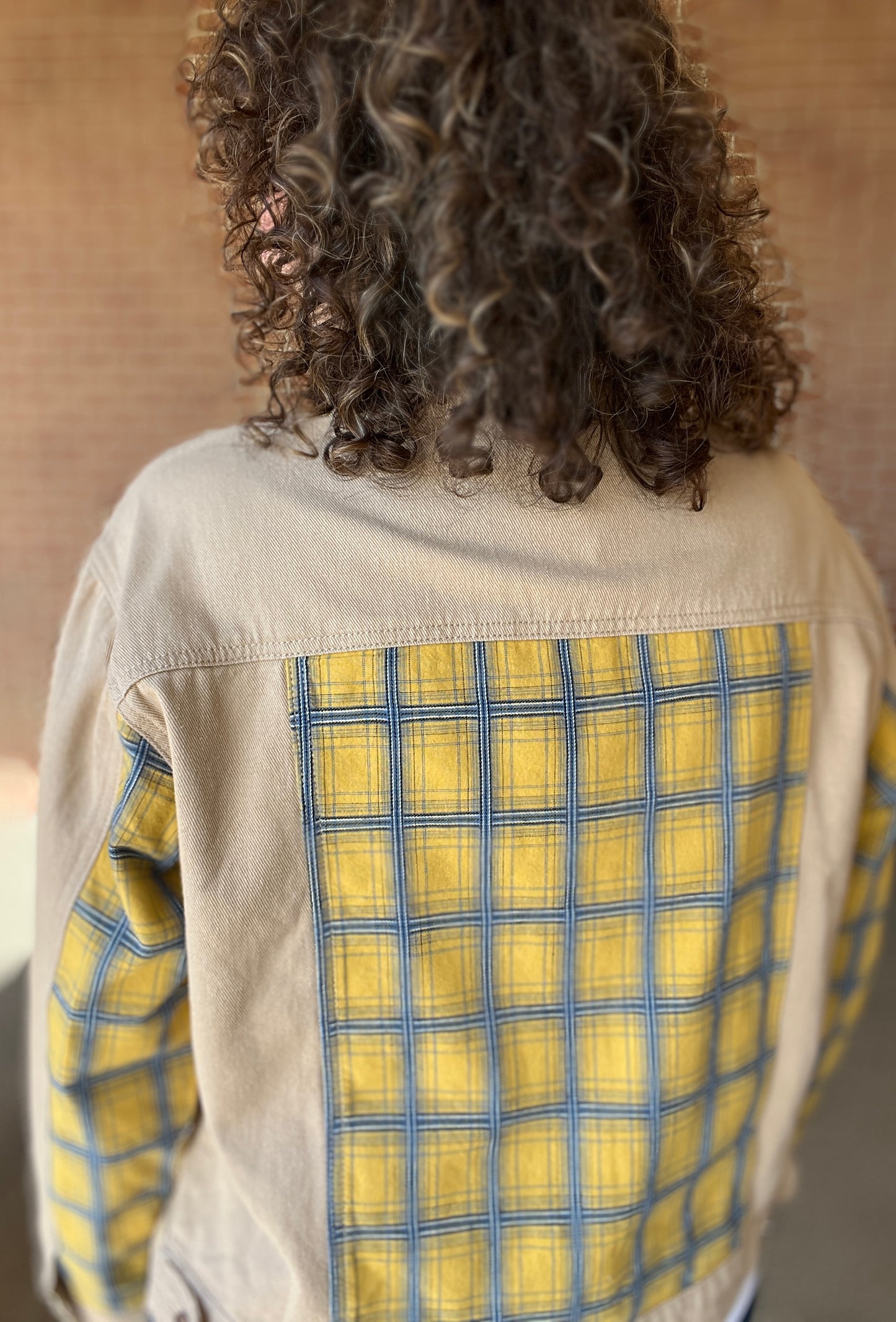 Patched & Plaid Cotton Twill Jacket