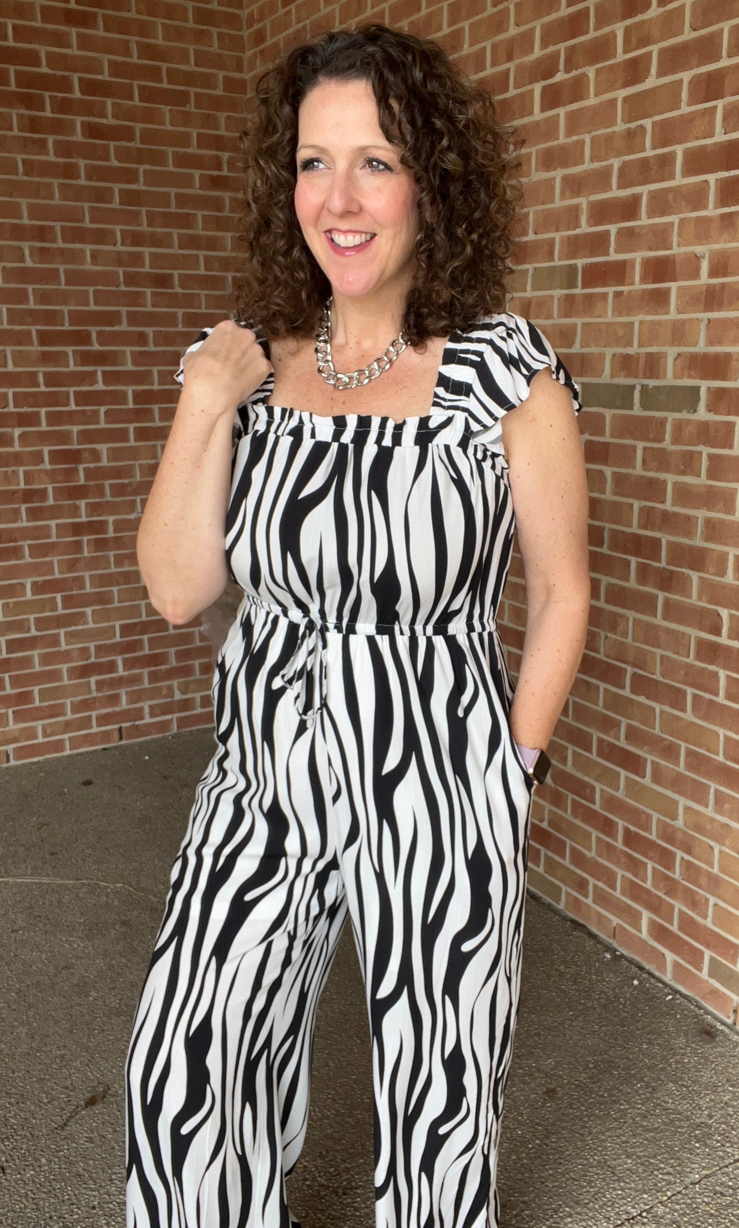 Black & White Printed Jumpsuit