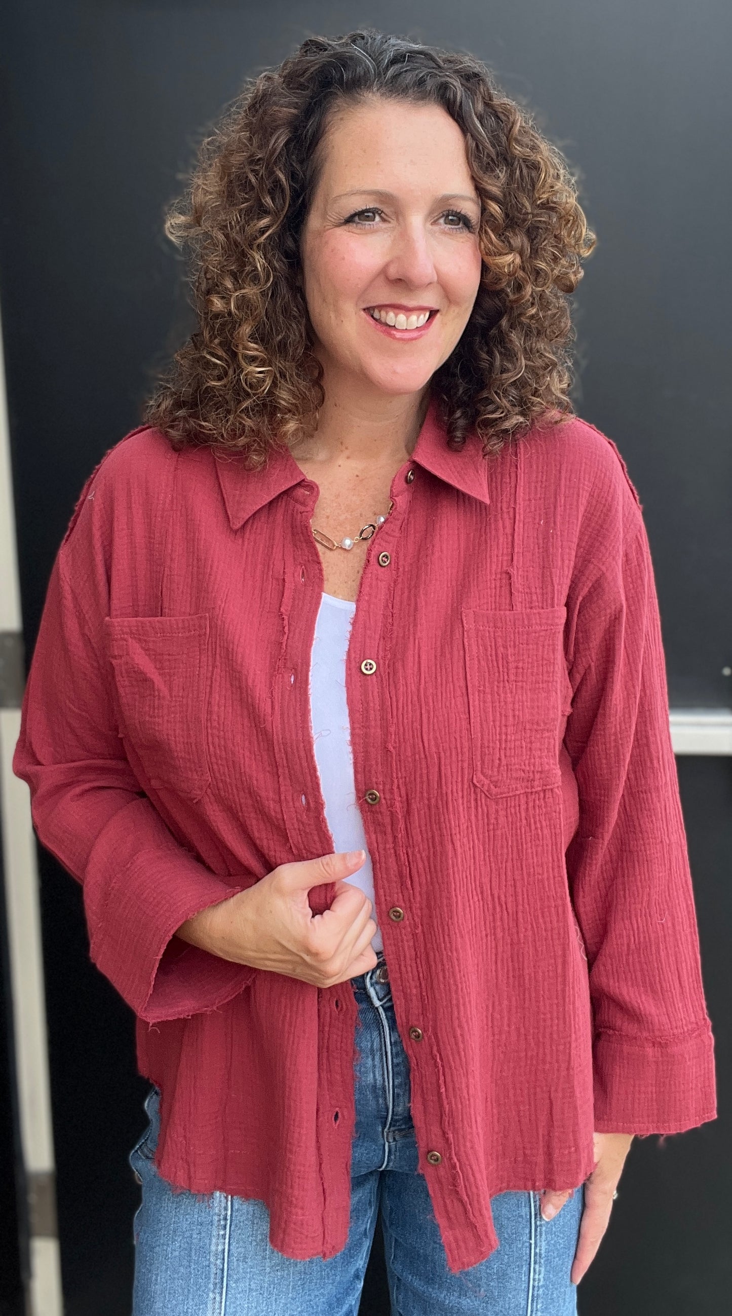 Soft Gauze Button Down Shirt