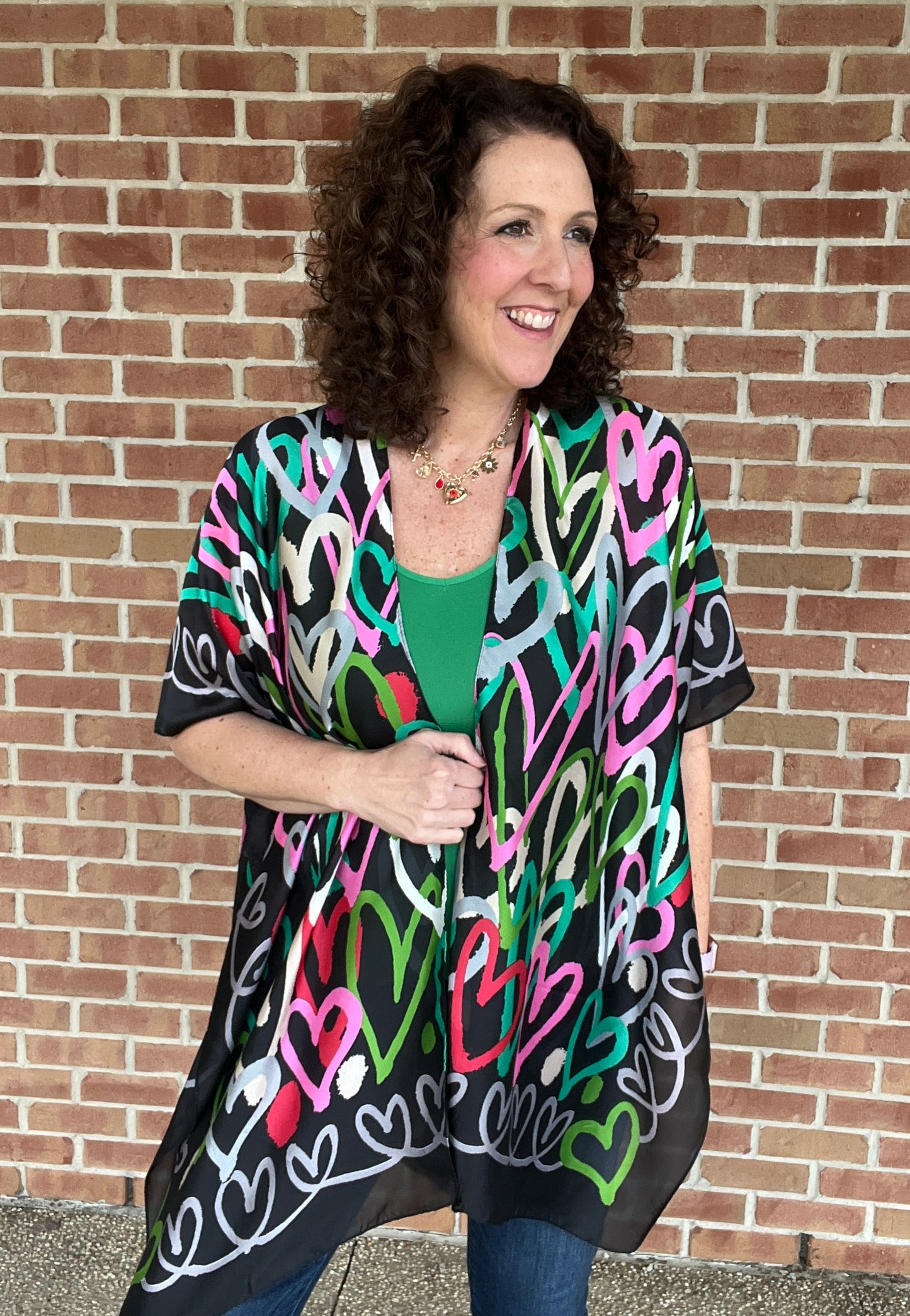 Scribble Heart Kimono