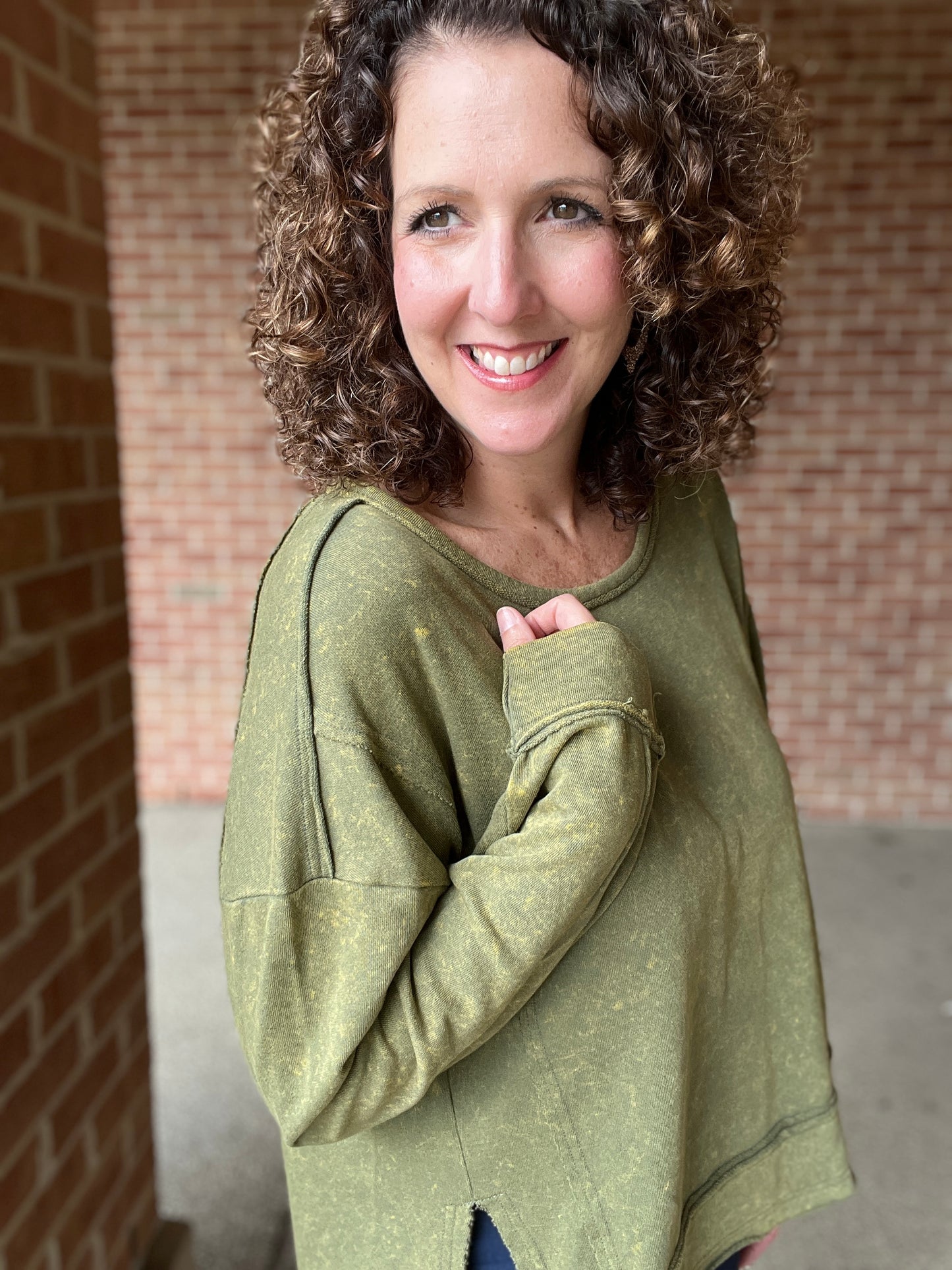 Vintage Wash Casual Knit Top