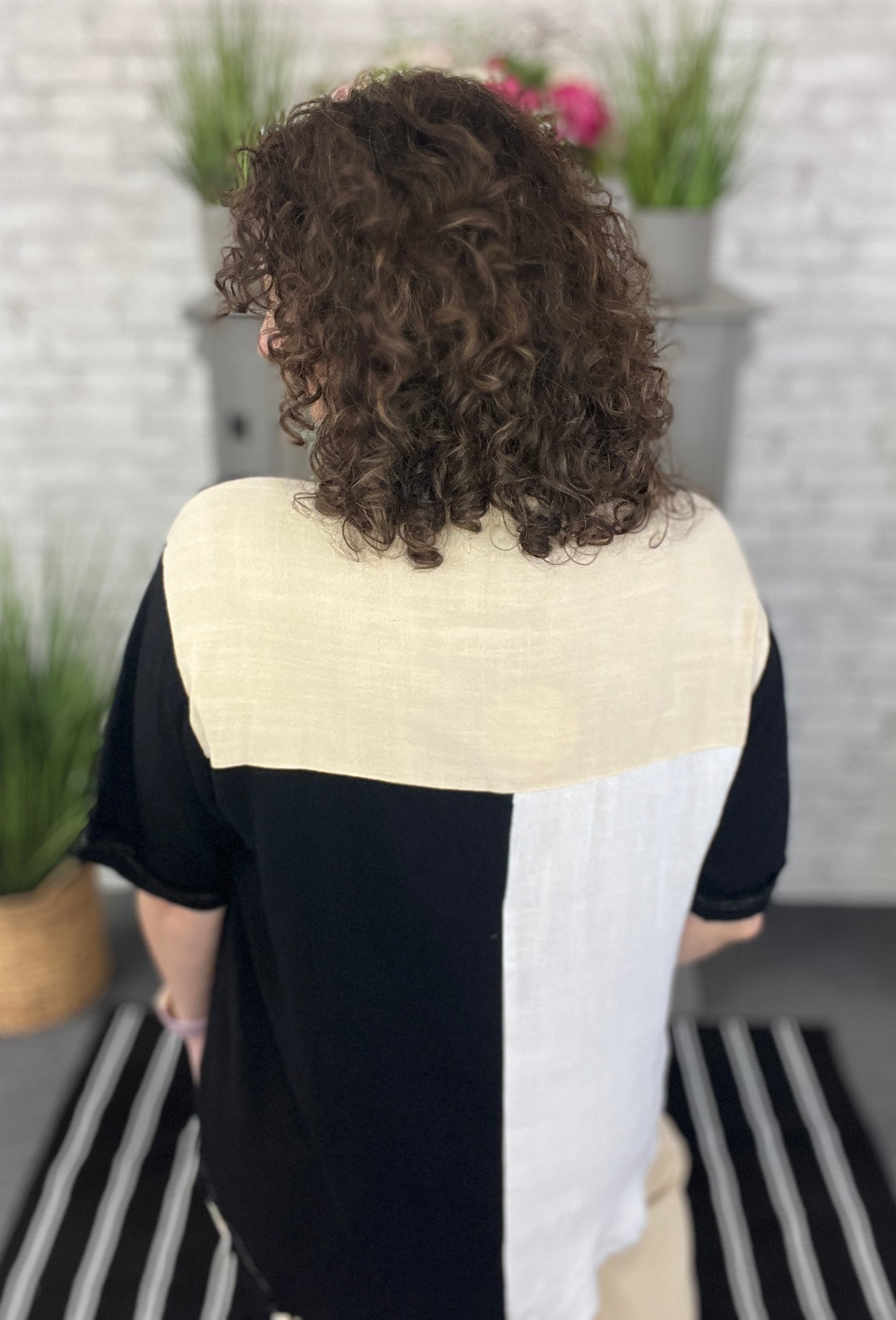 Neutral Color Block Top