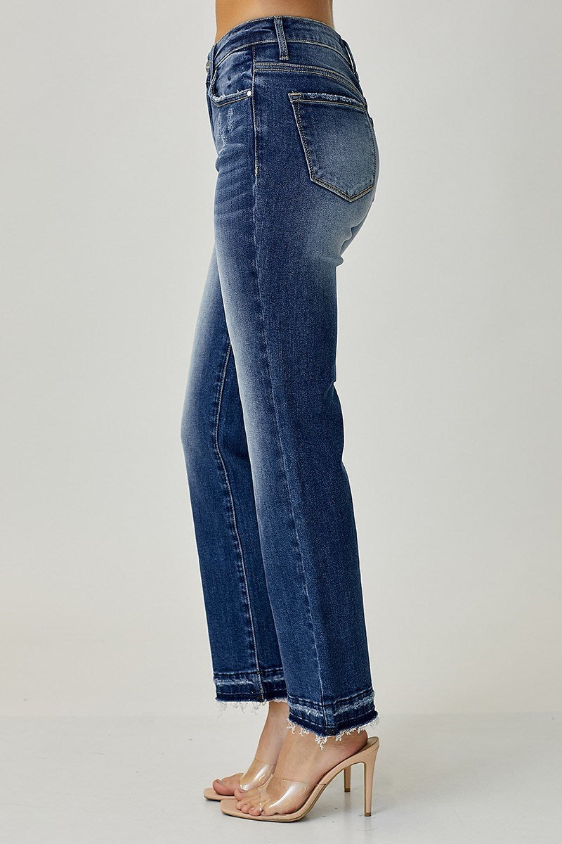 RISEN Released Hem Ankle Straight Jeans