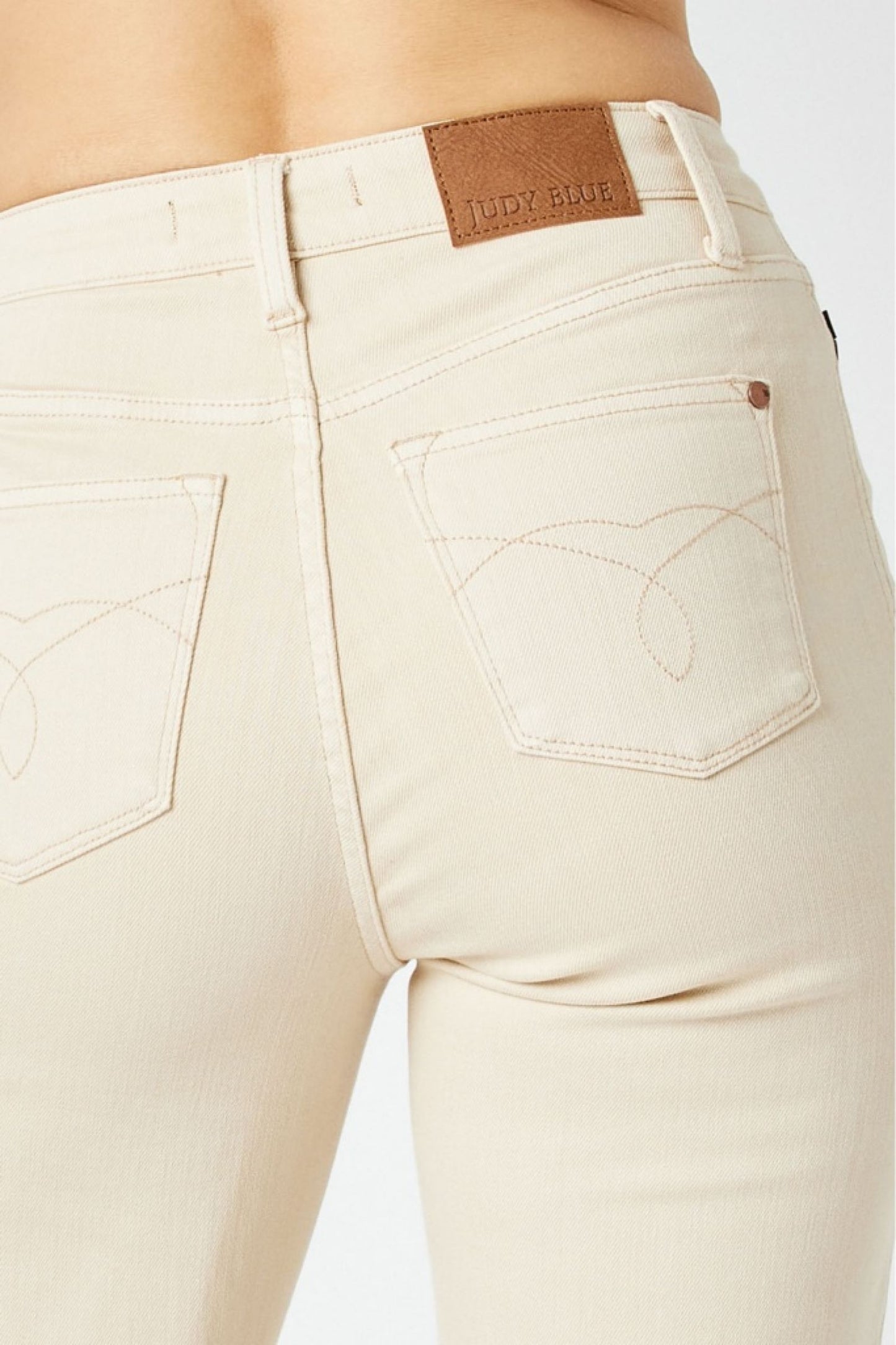 JUDY BLUE Bone Dyed Wide Leg Crop Jeans