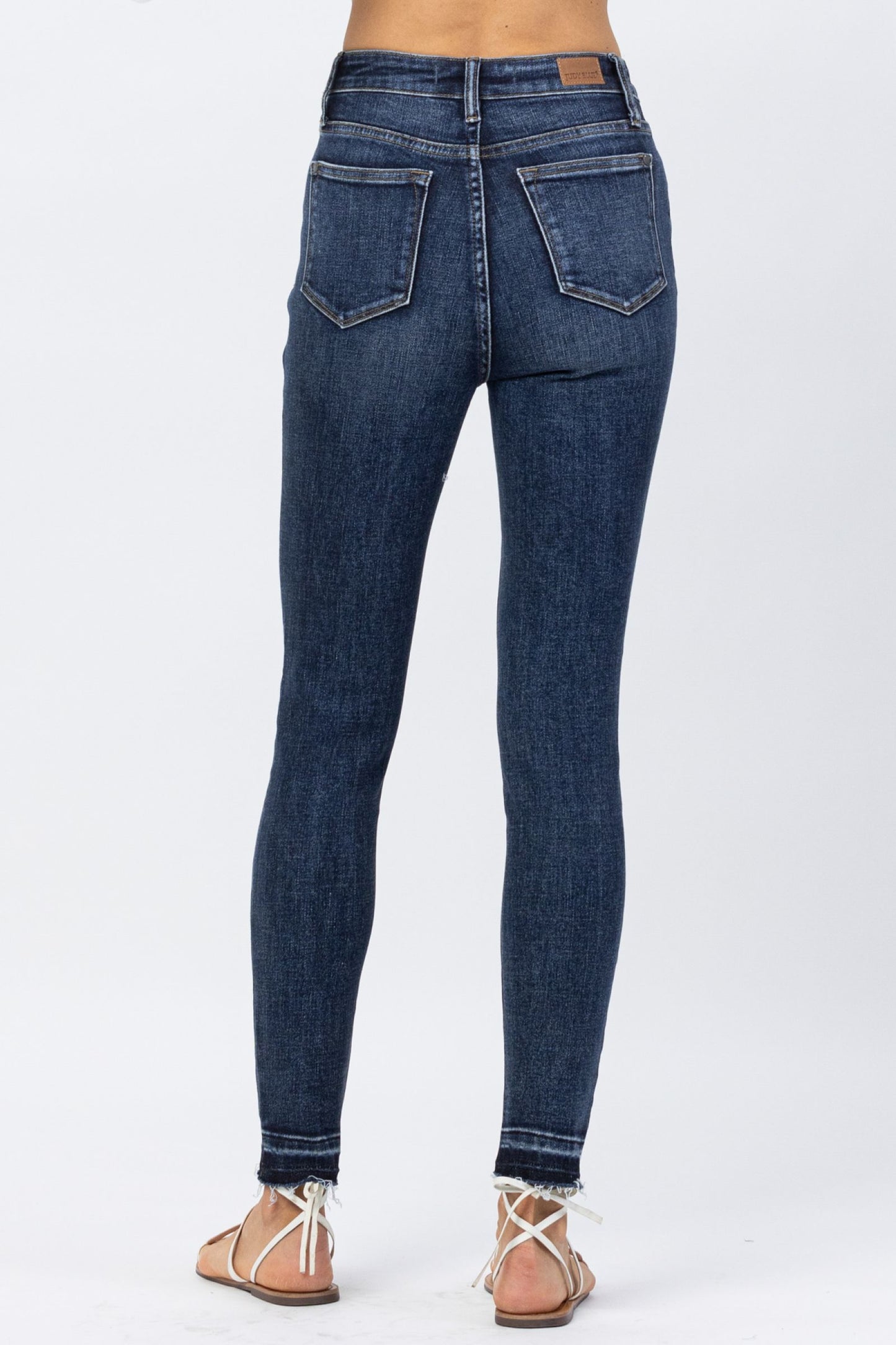 JUDY BLUE Open Hem Tummy Control Skinny Jeans