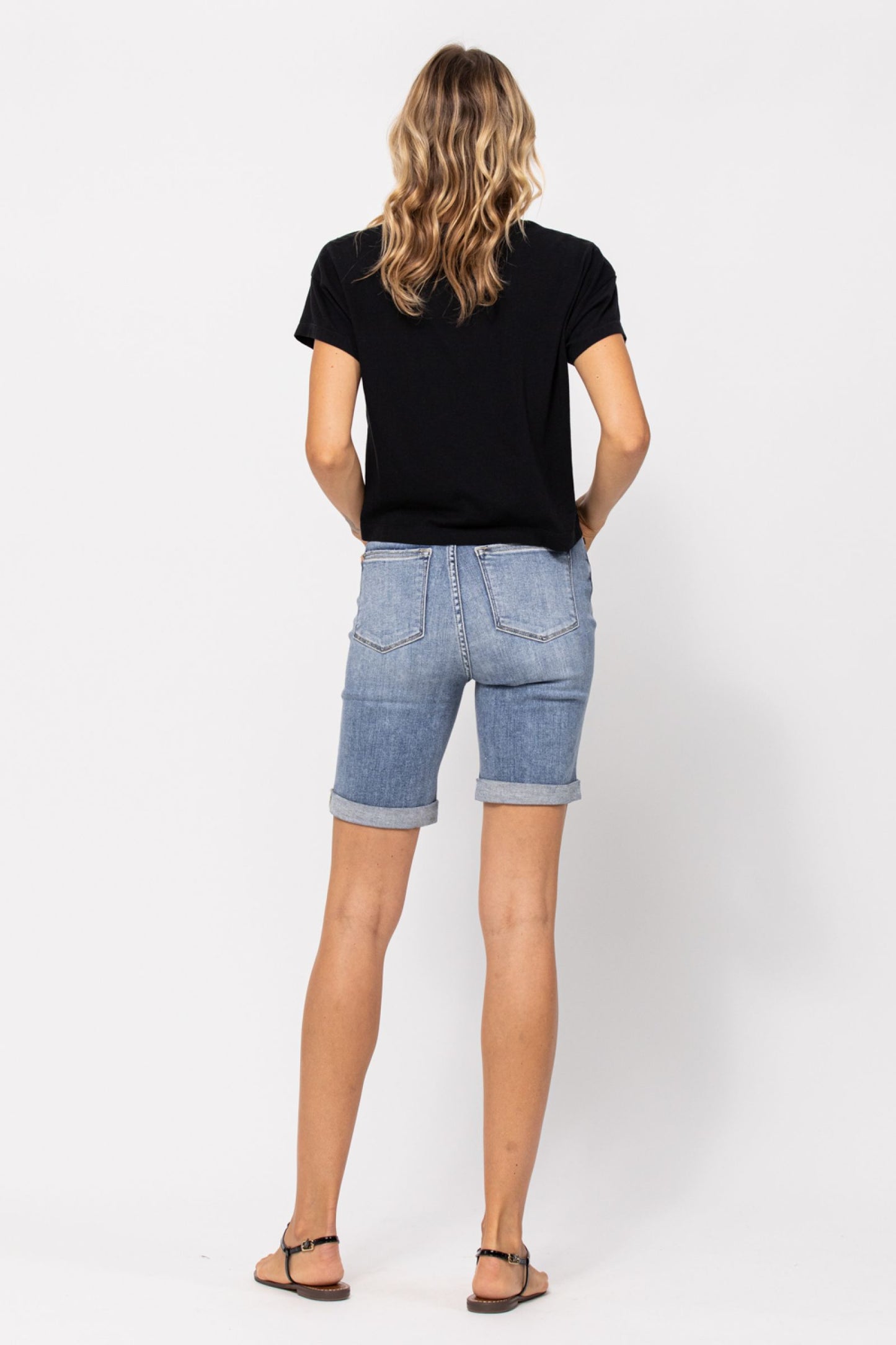 JUDY BLUE Rinse Wash Bermuda Shorts