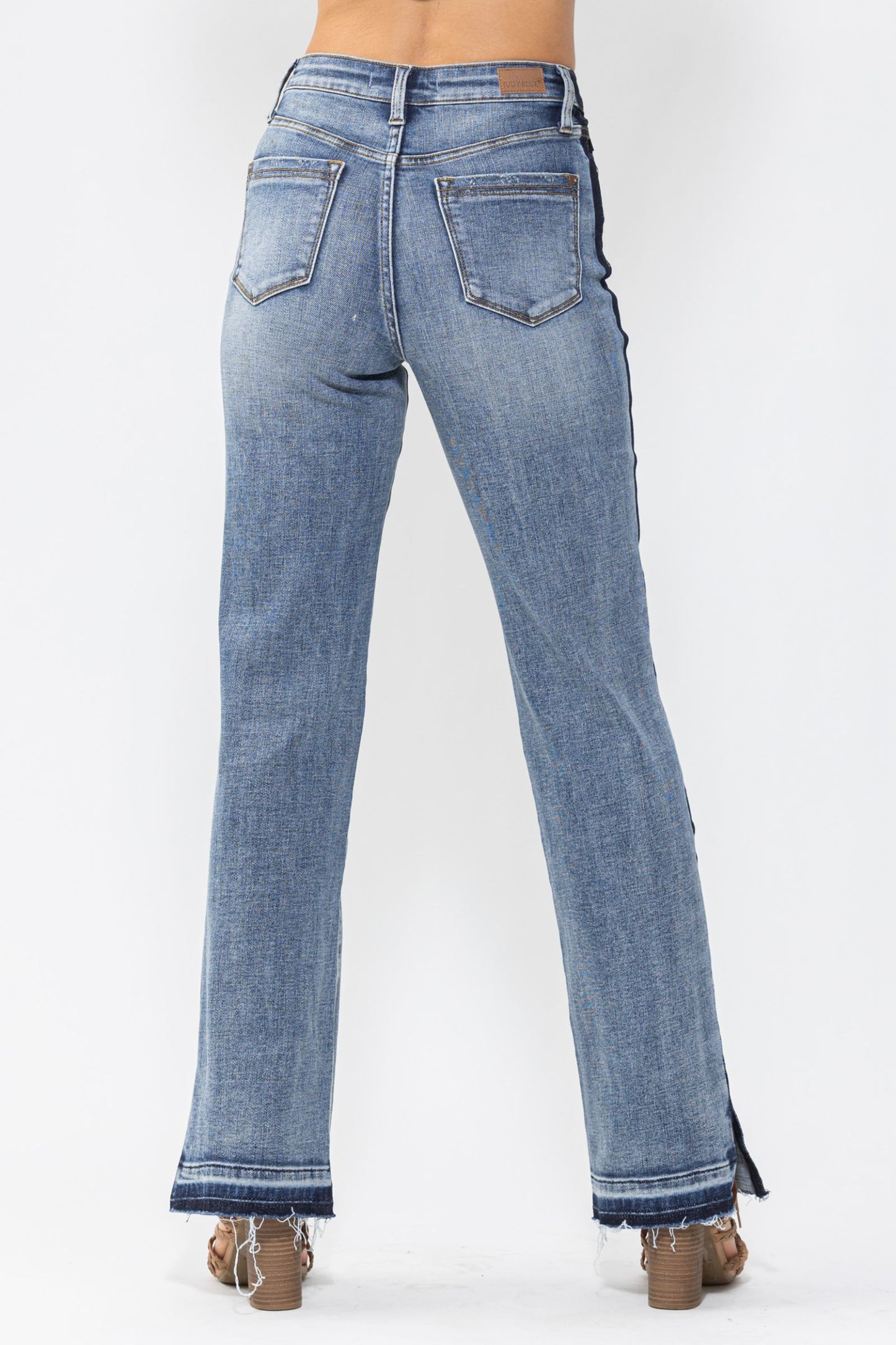 JUDY BLUE Side Seam Detail Straight Leg Jeans
