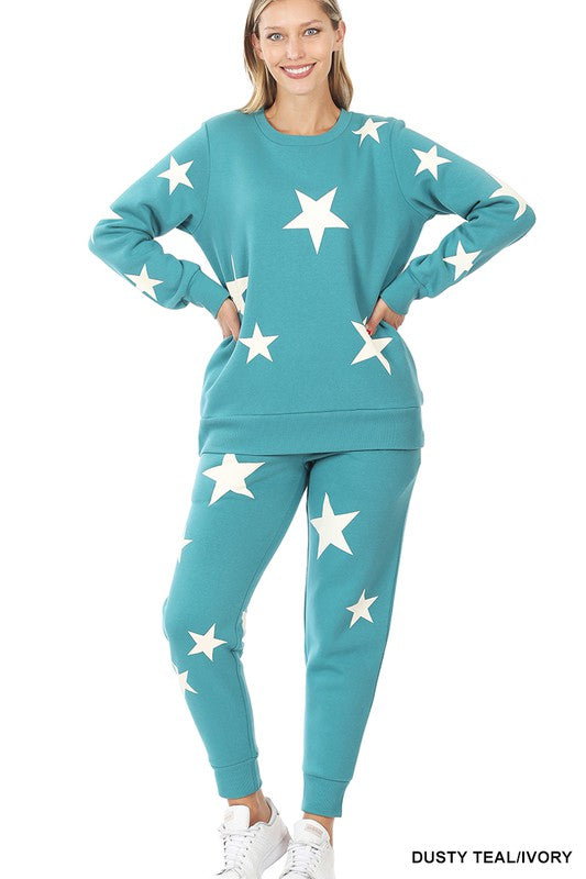 Star Sweatshirt and Jogger Set