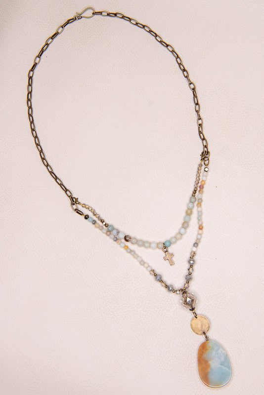 Stone and Crystal Necklace