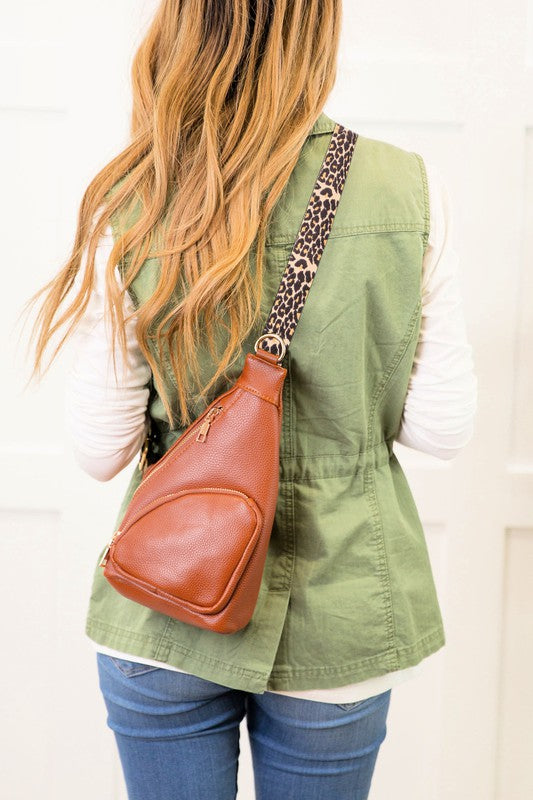 Leopard Strap Sling Bag