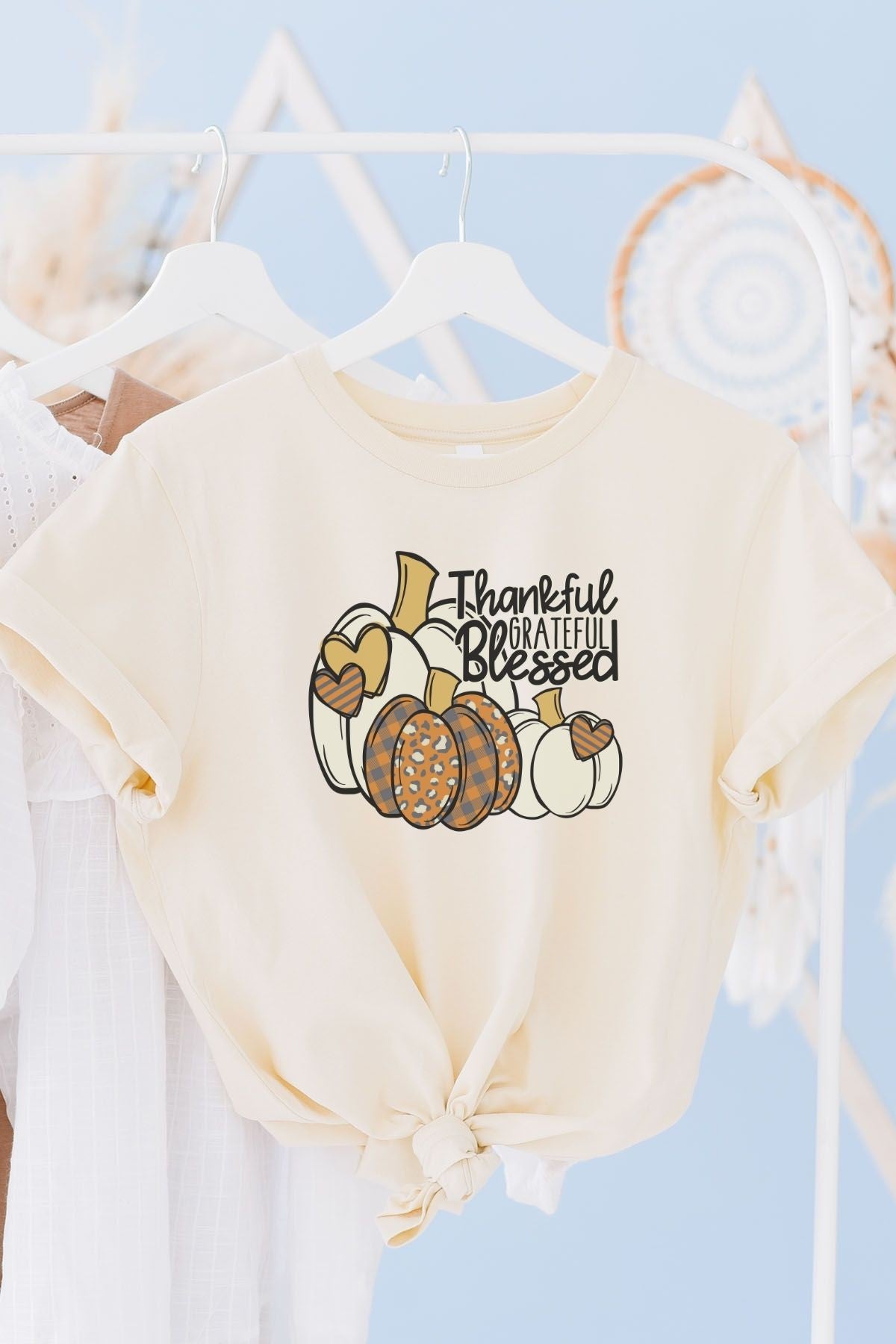 THANKFUL GRATEFUL MIXED PUMPKIN Graphic Tee