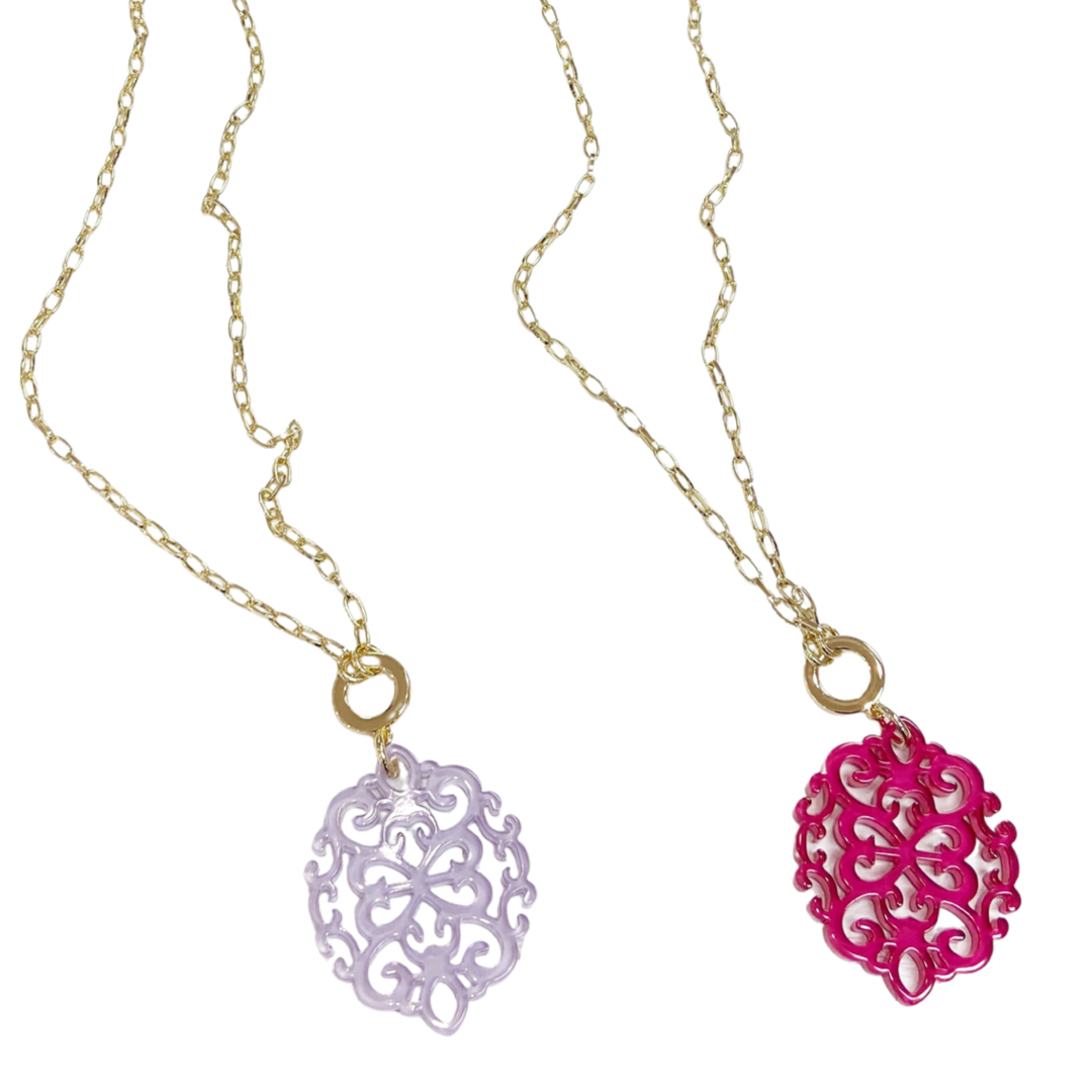 Damask Resin Necklace