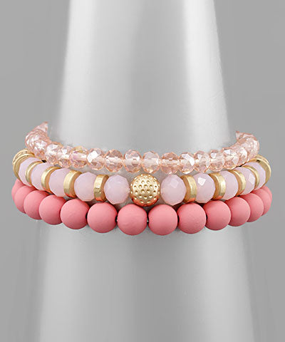 Mixed Bead 3 Row Bracelets