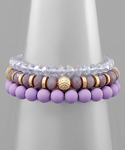 Mixed Bead 3 Row Bracelets