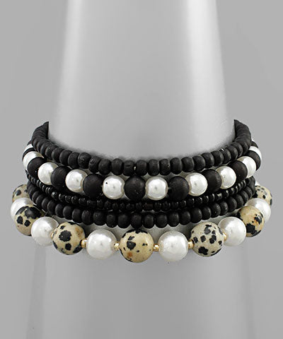 Pearl & Stone Mix Bracelets