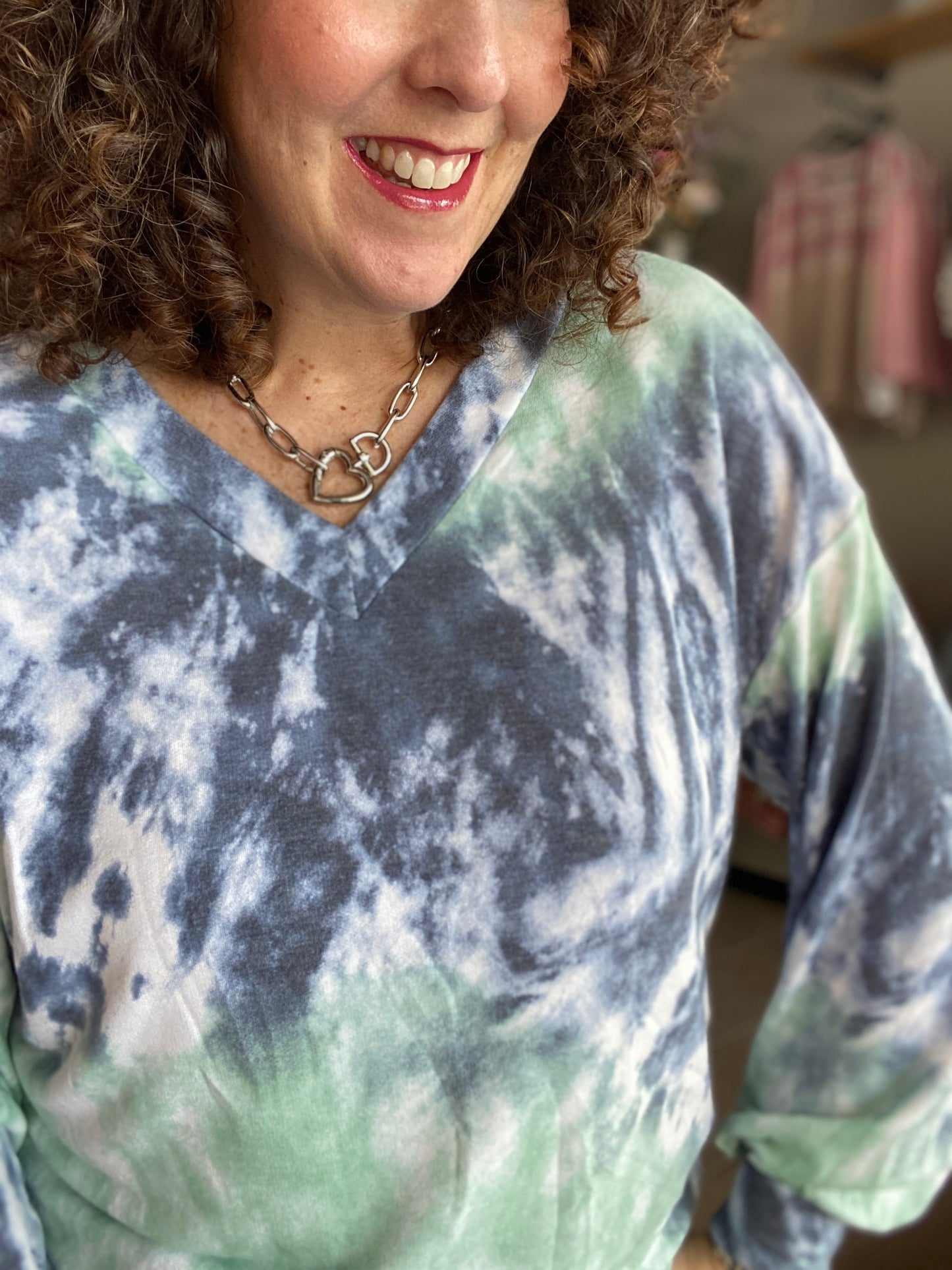 Cool Dyed V-Neck Top