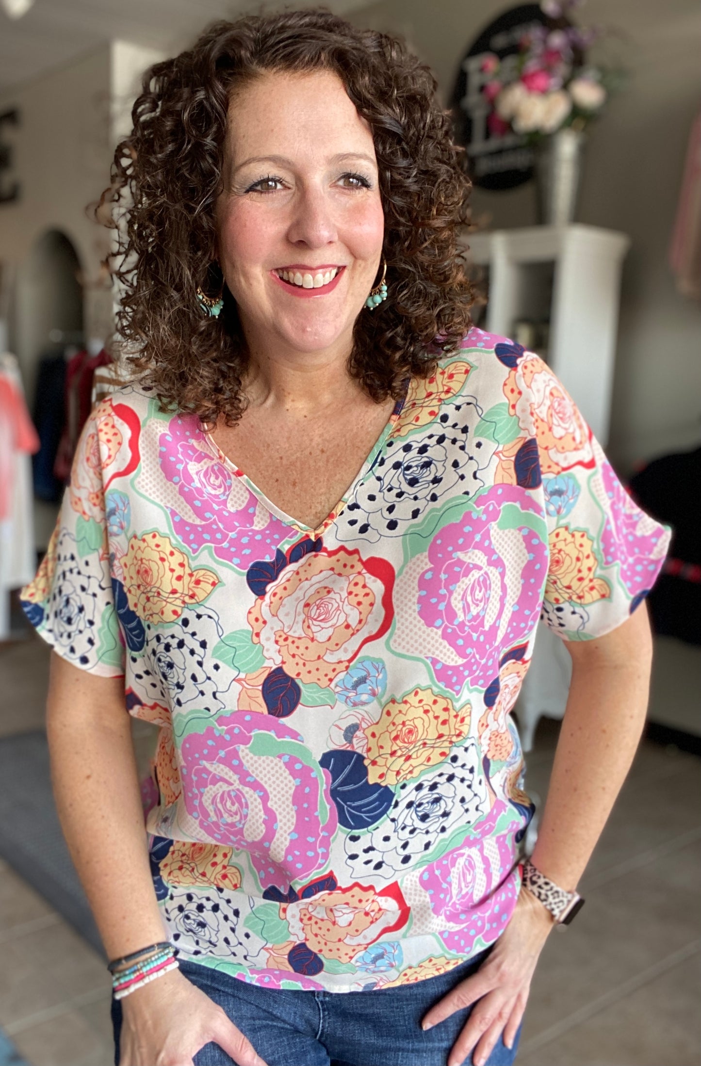 Bold Mod Floral Top