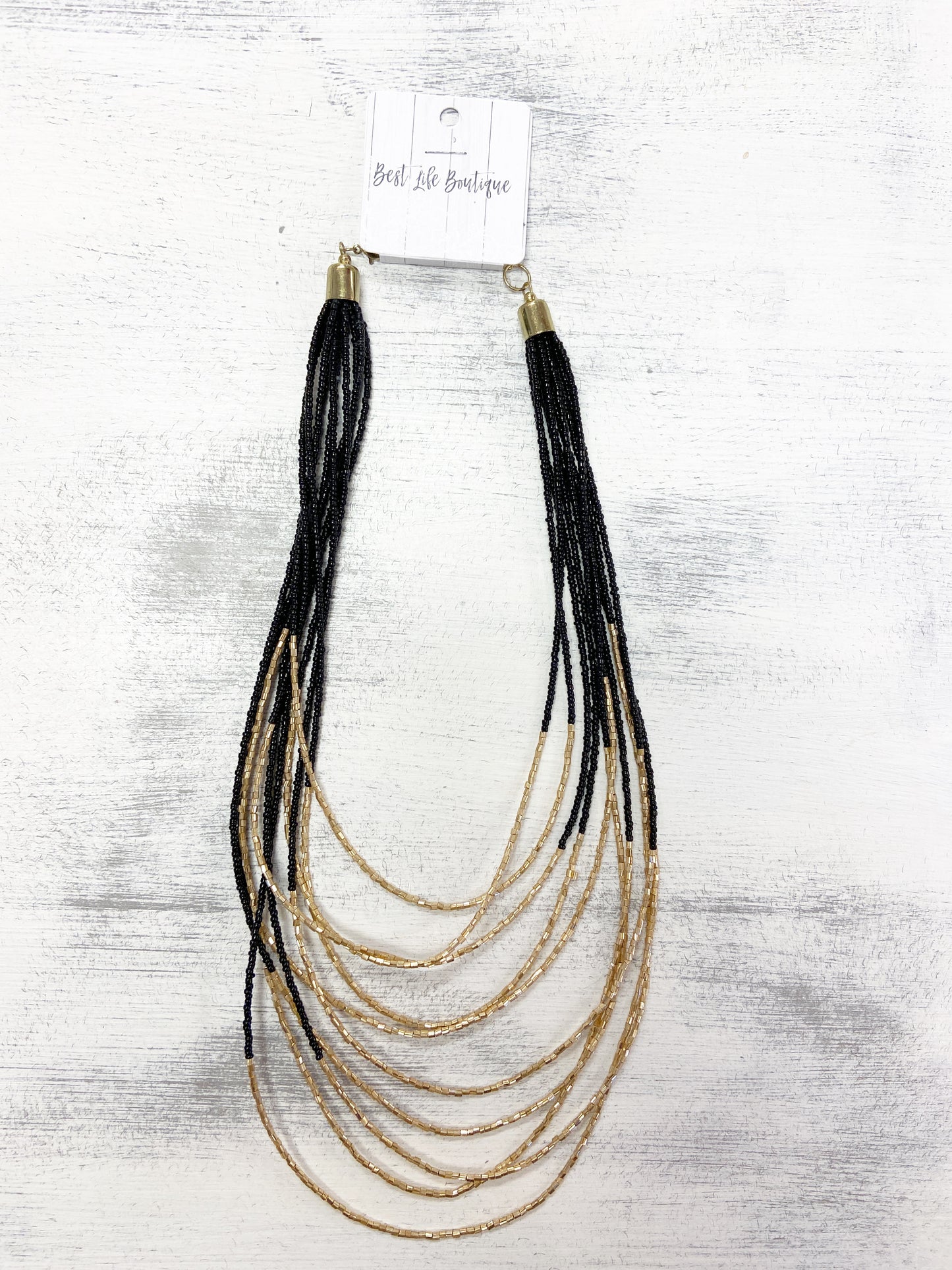 Metal & Bead Layered Necklace