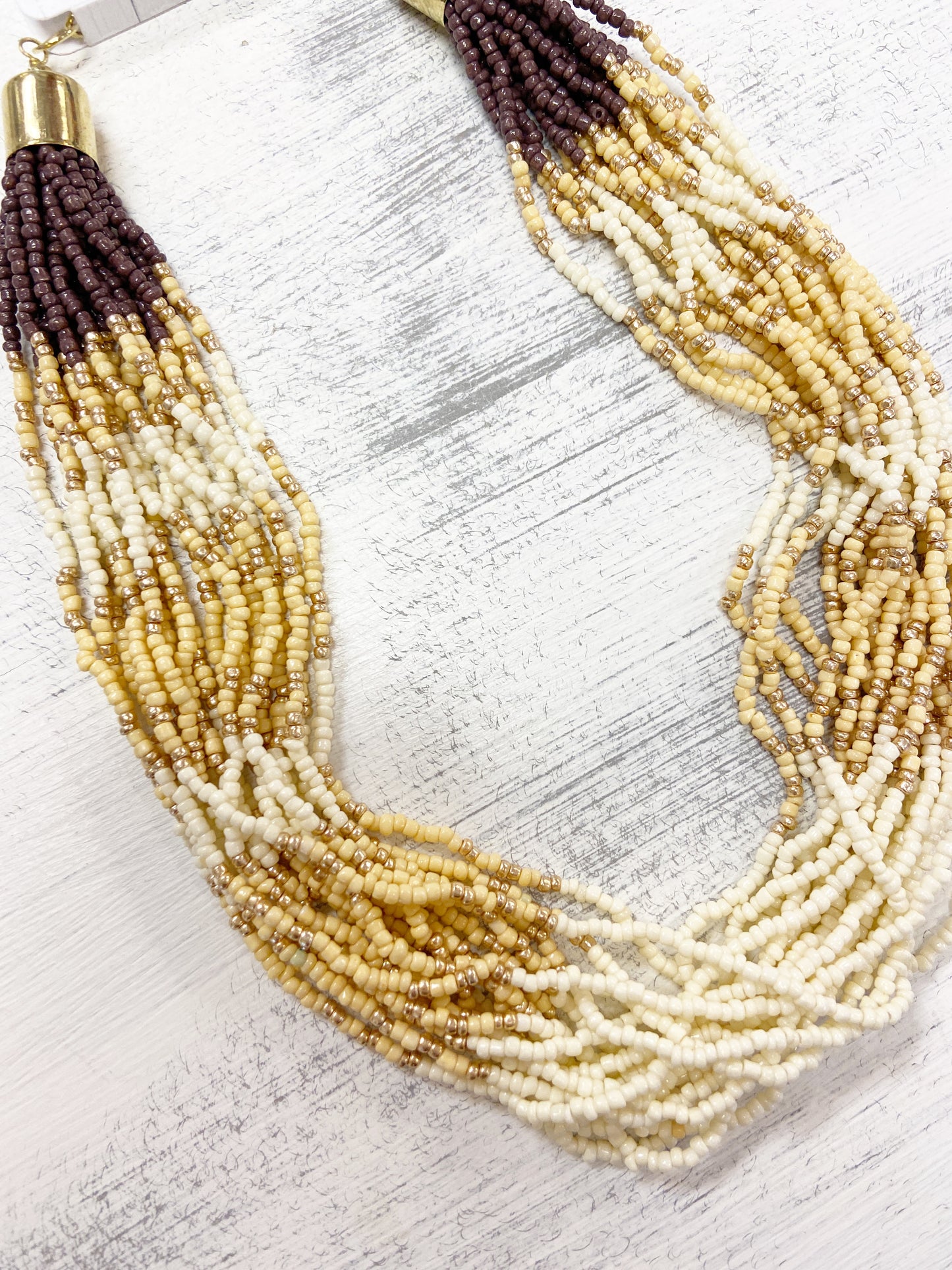 Seed Bead Multi Row Necklace