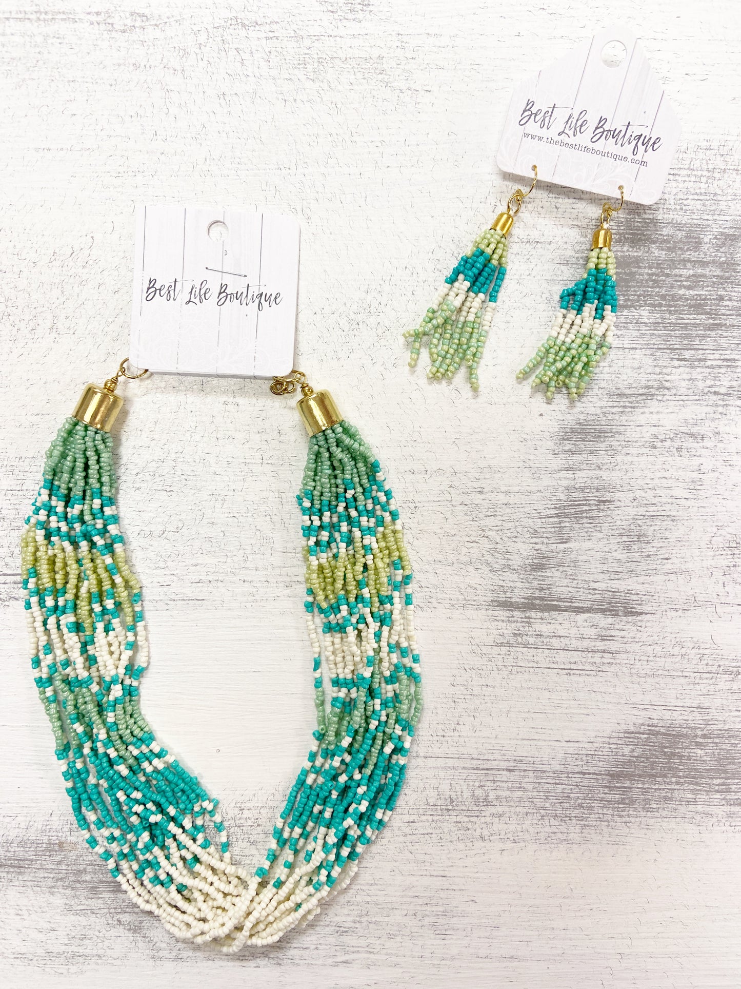 Seed Bead Multi Row Necklace