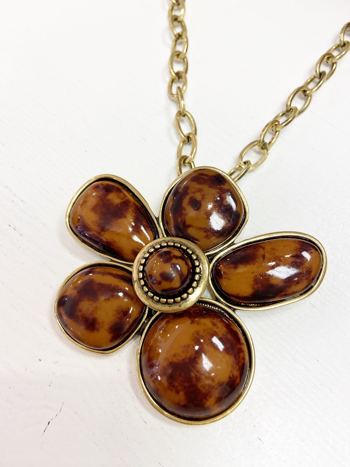 Chunky Stone Flower Necklace
