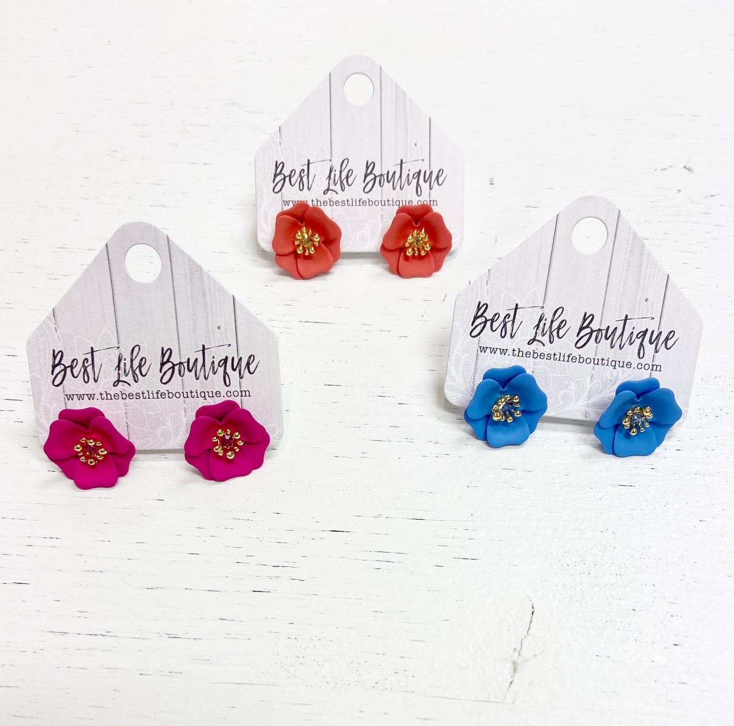 Poppy Flower Stud Earring