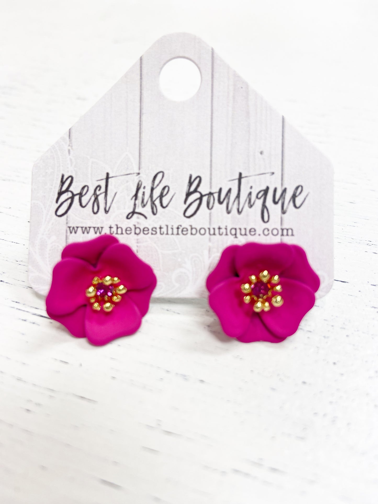 Poppy Flower Stud Earring