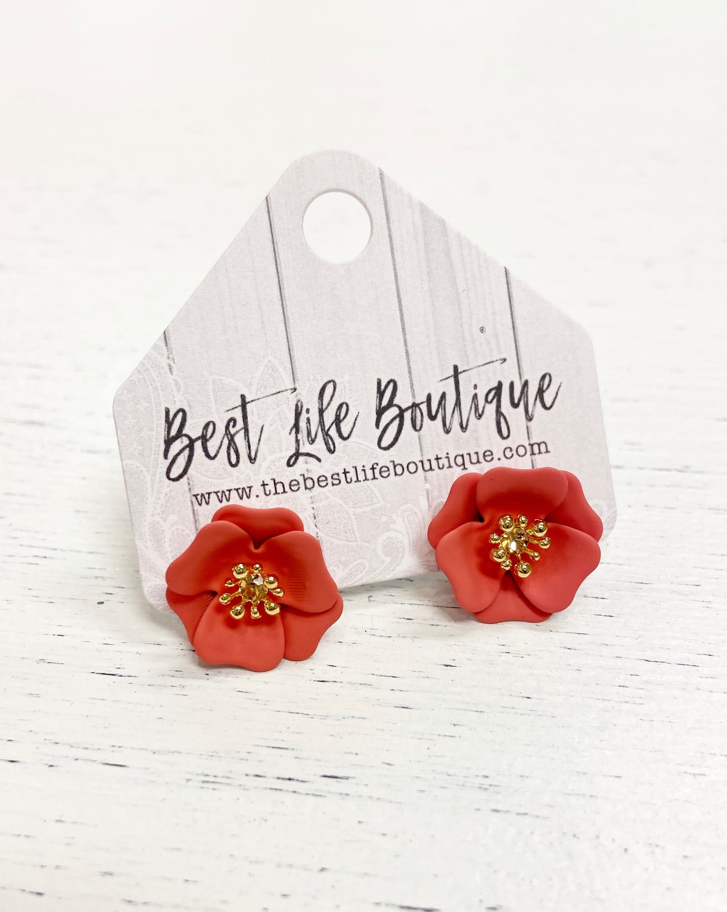 Poppy Flower Stud Earring